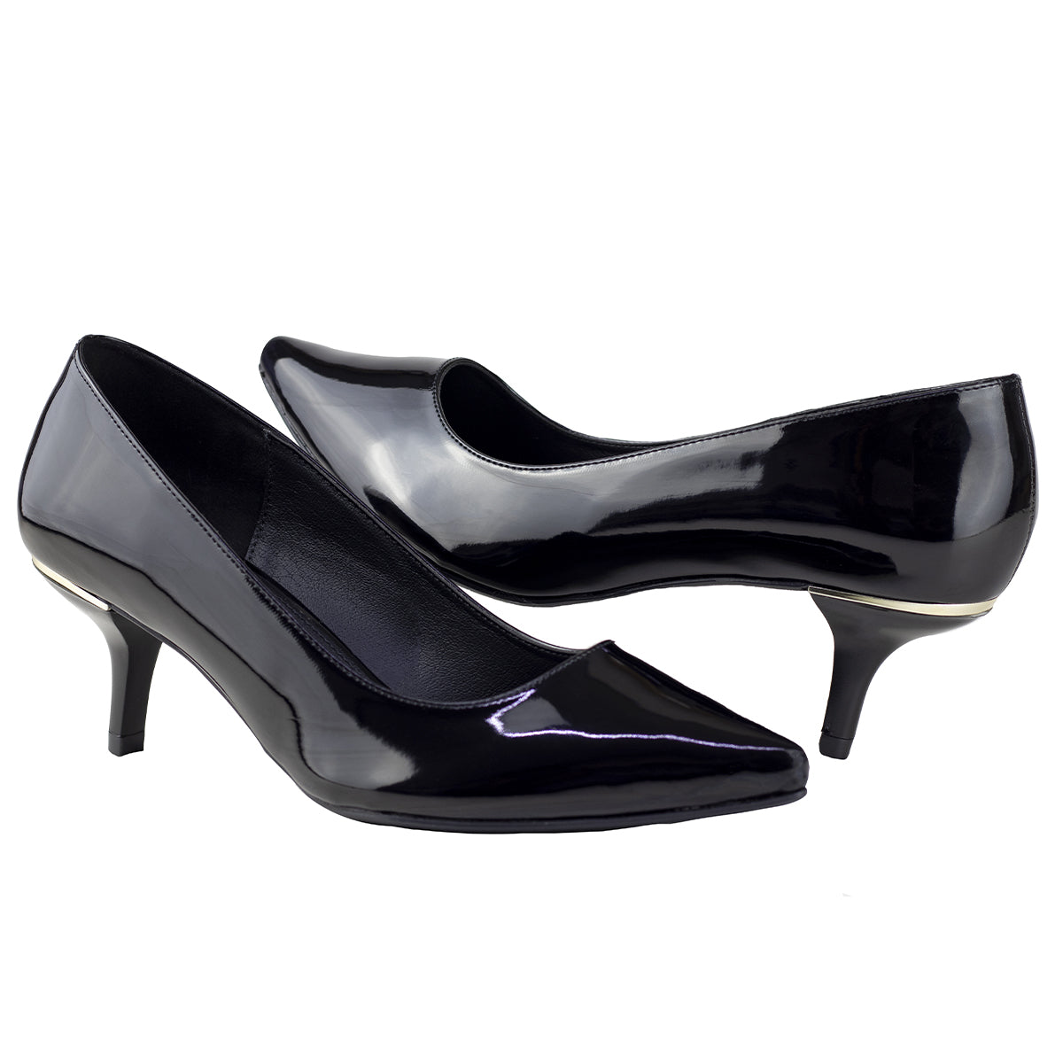 Zapatilla Clásica Dama Capa De Ozono 649301 Negro Charol