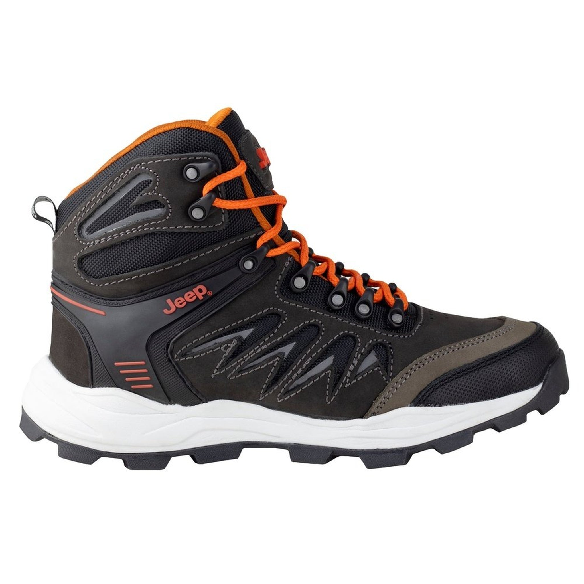 Bota Urbana Hombre Outdoor Jeep 701 Gris Negro Piel Nobuck~