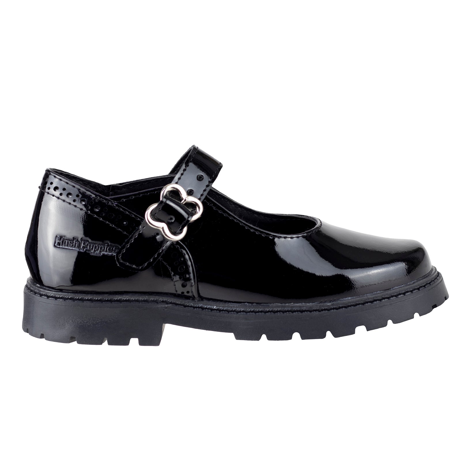 Zapato Escolar Niña Hush Puppies 1499 Negro Charol