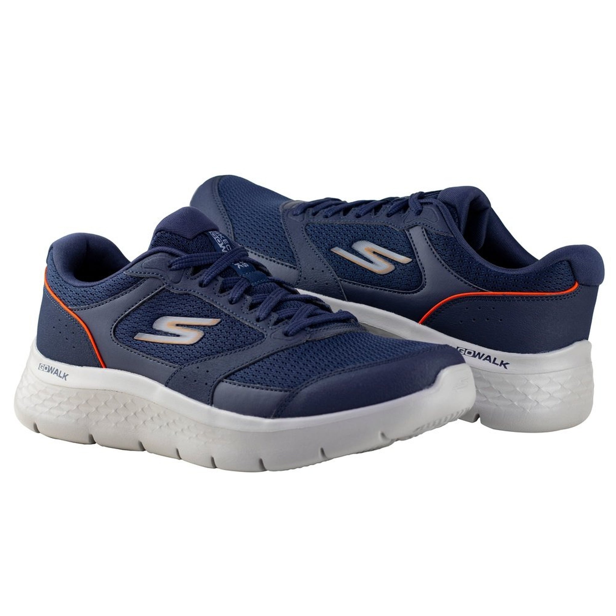 Tenis Skechers GoWalk Flex Caballero 216480x Marino Naranja
