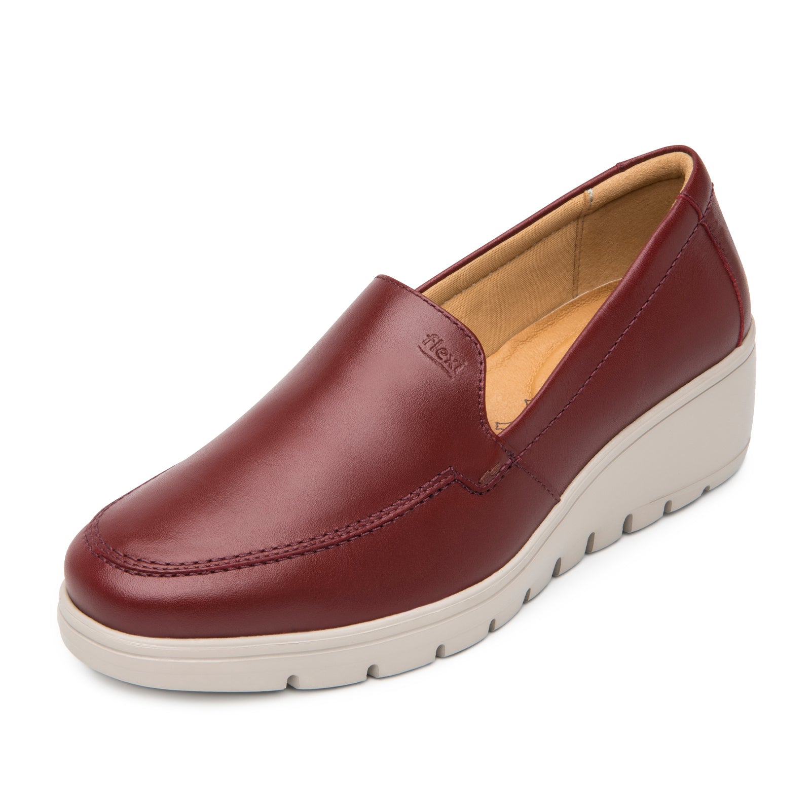 Loafer Con Plataforma Para Dama Flexi Cataleya 104806 Cherry