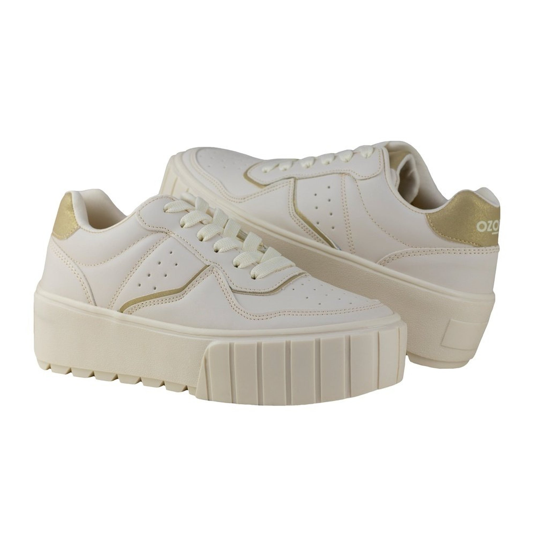 Tenis Urbano Suela Gruesa Mujer 634803 Latte Capa De Ozono