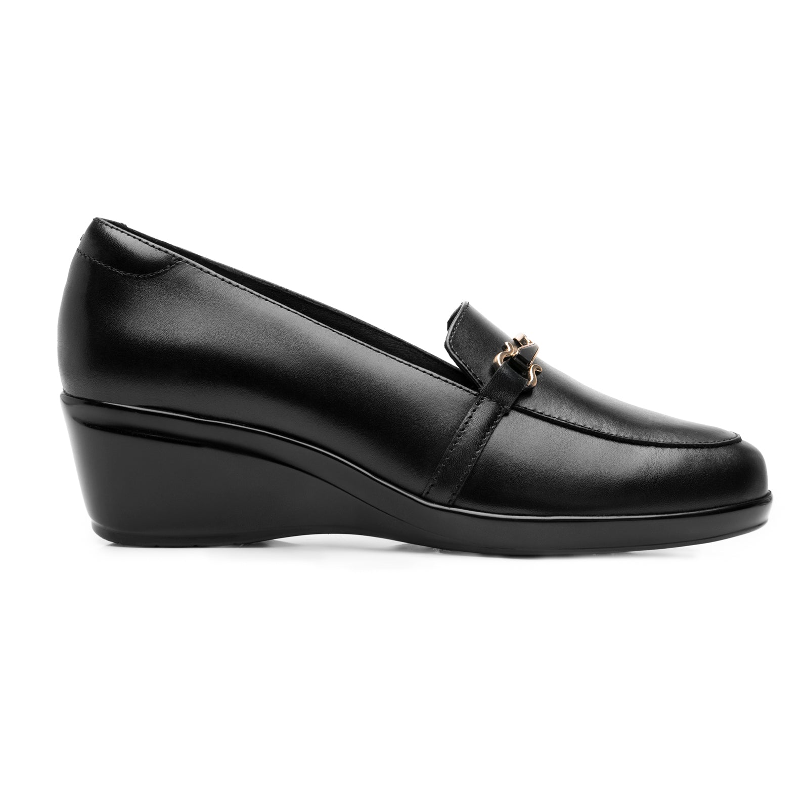 Zapato Mocasín Confort Tacón Cuña Para Dama Flexi 45233 Negro