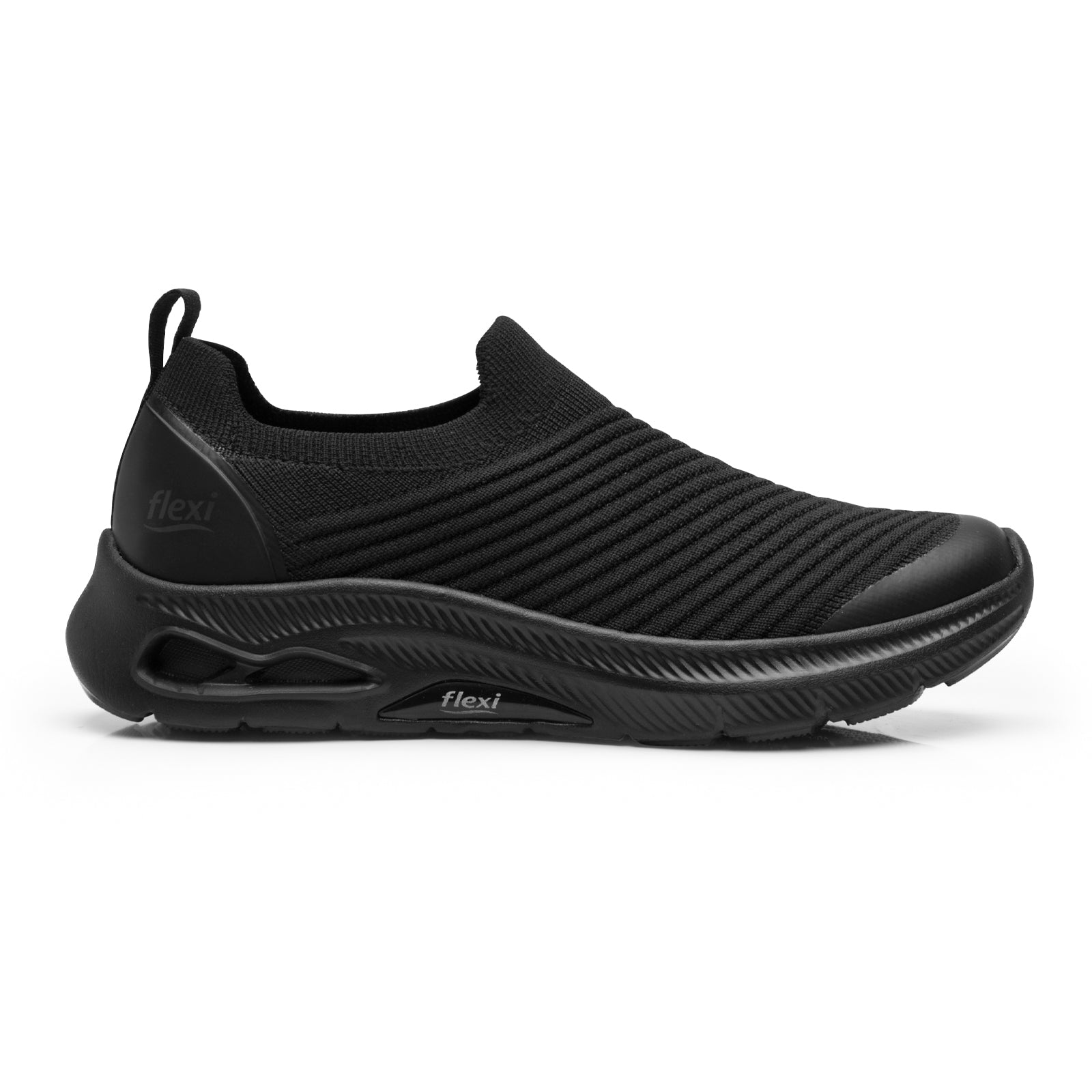 Tenis Sneaker Tejido Confort Casual Para Mujer 135203 Negro