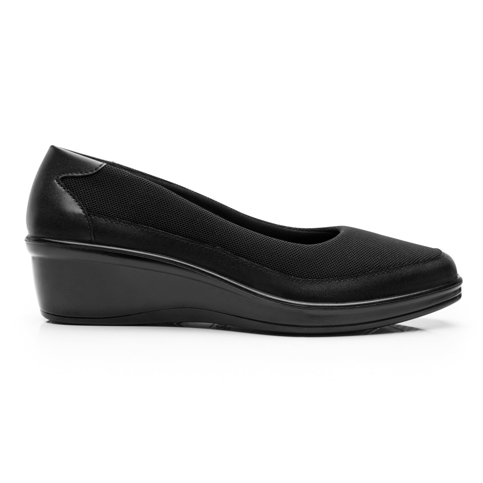 Zapato Balerina Tacón Cuña Para Dama Flexi 136702 Negro