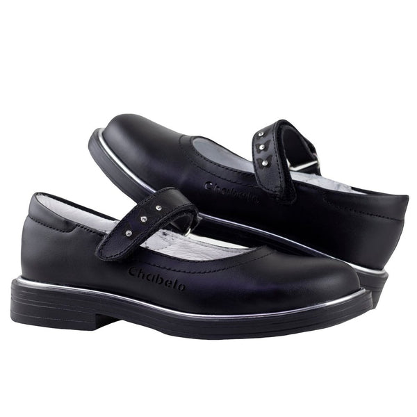 Zapato Escolar Chabelo Piel Juvenil Comido C156-A Negro Orig