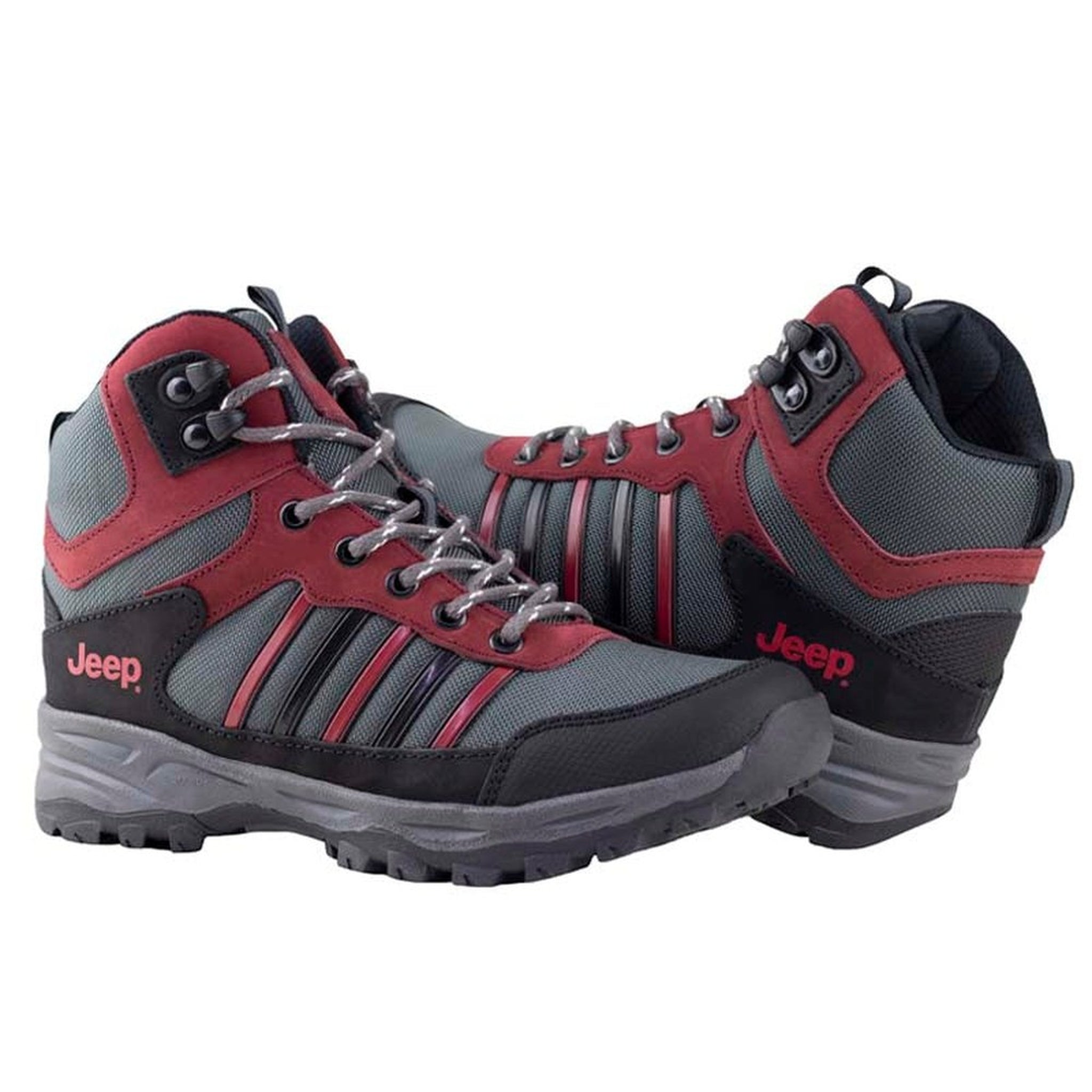 Bota Jeep Estilo Camping Outdoor Para Hombre 20002 Tinto