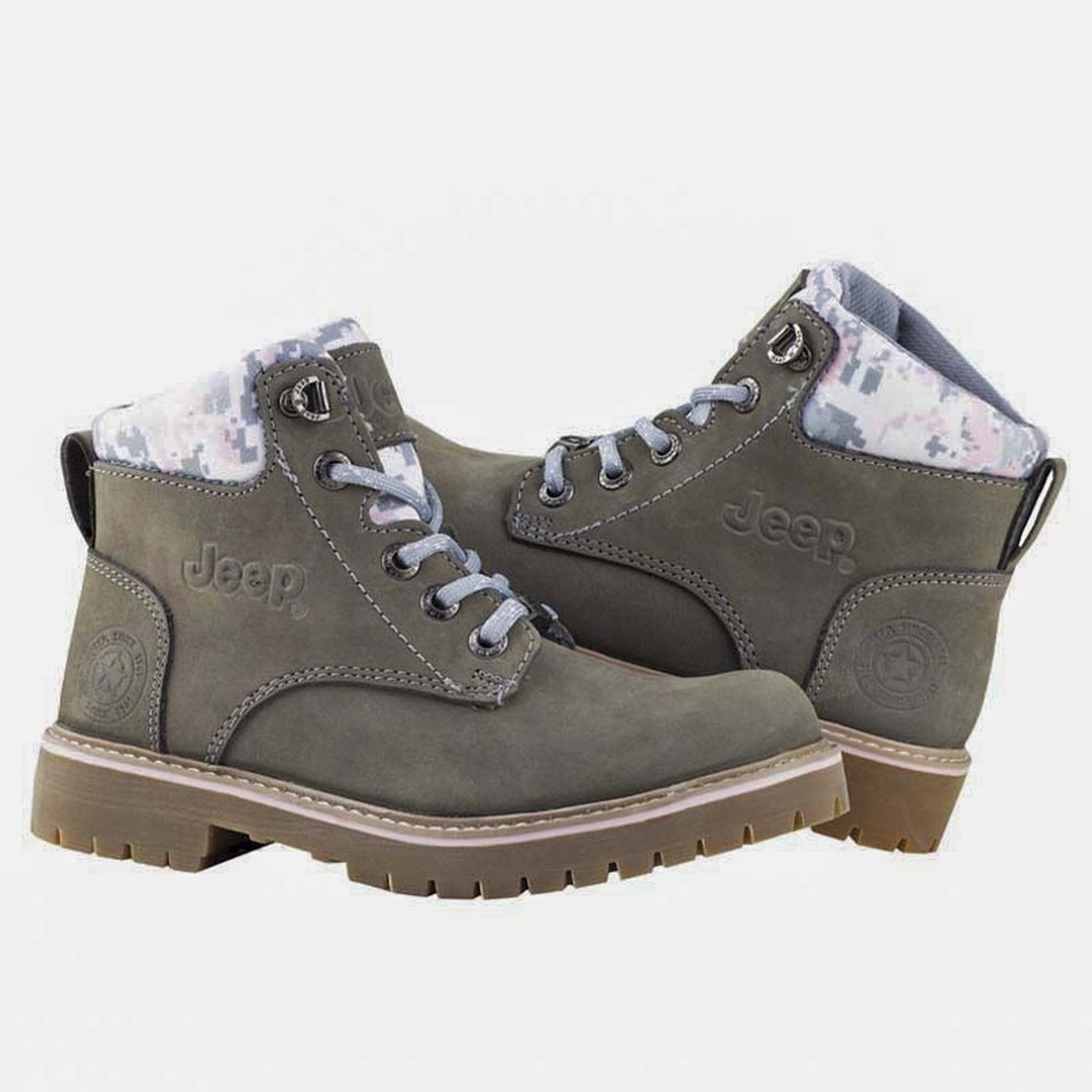 Botas Casco Acero Jeep Casual Estilo 10754 Nobuck Gris