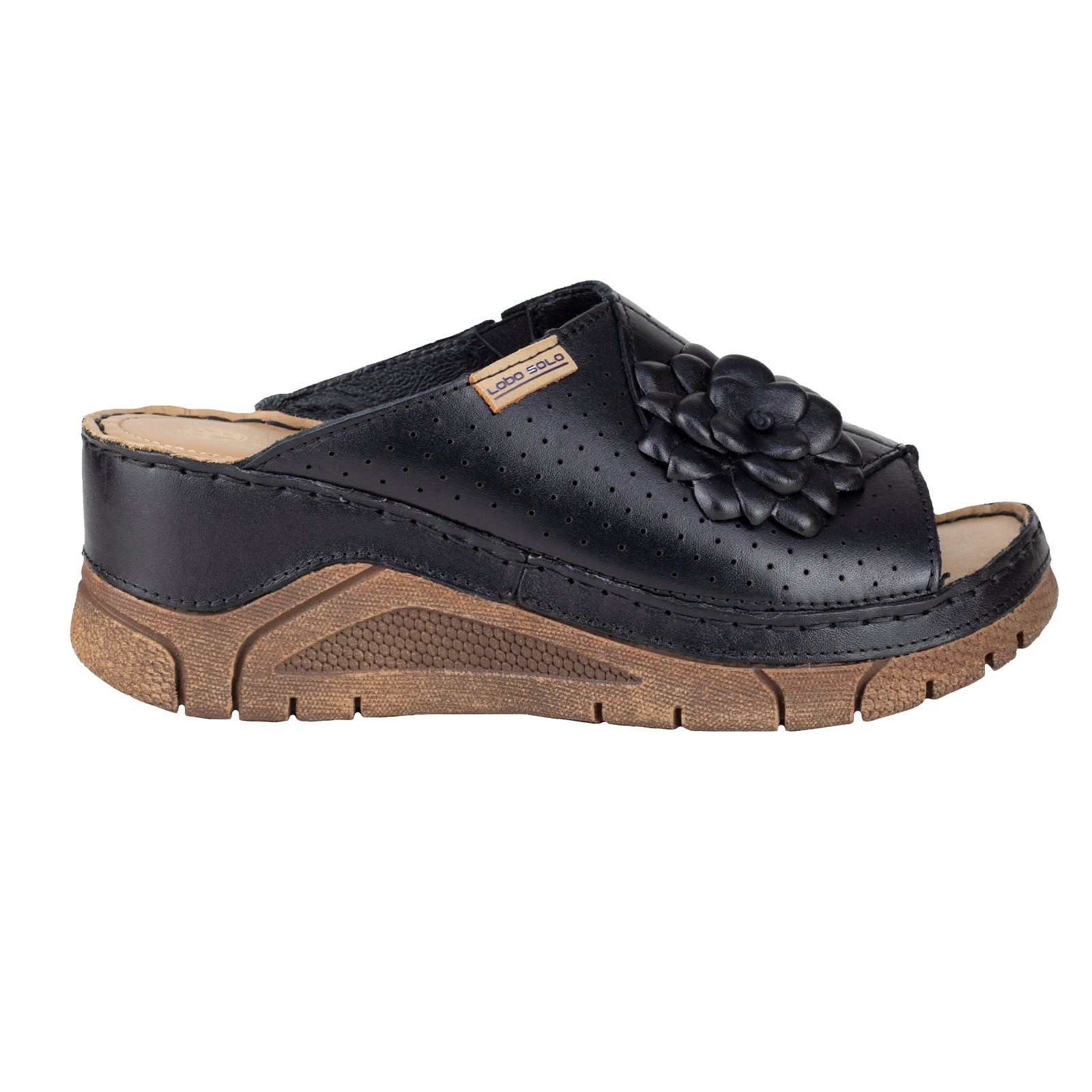 Sandalia Confort Casual Para Dama Lobo Solo 1384 Negro