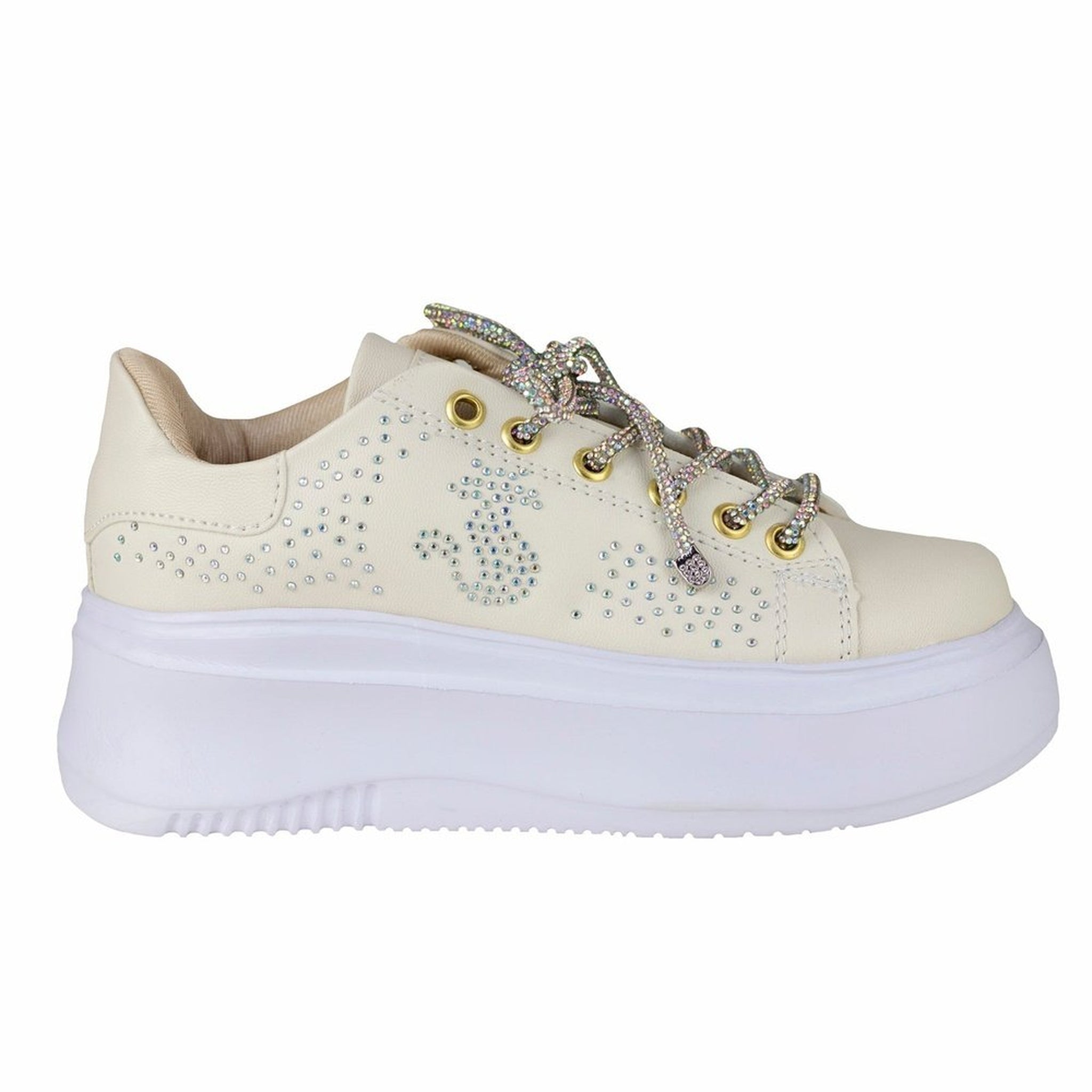 Tenis Plataforma Para Mujer Shadow Urbanos 3014 Blanco Latte