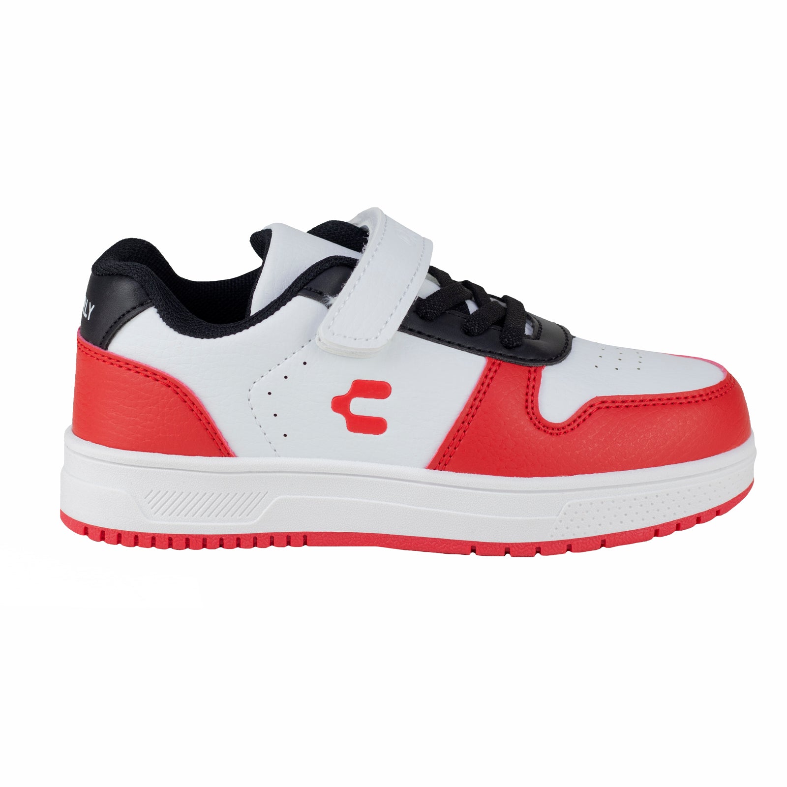 Tenis Casual Para Niño Charly Kids 1098661 Blanco Negro Rojo