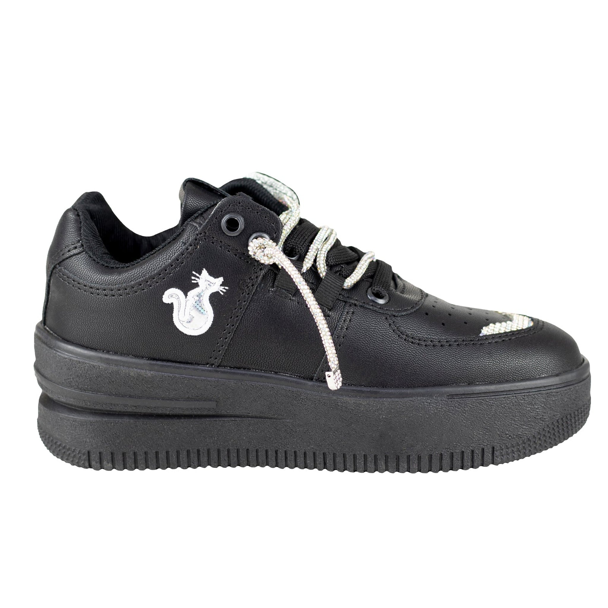 Tenis Negro Mujer Plataforma Urbano Shadow 2084