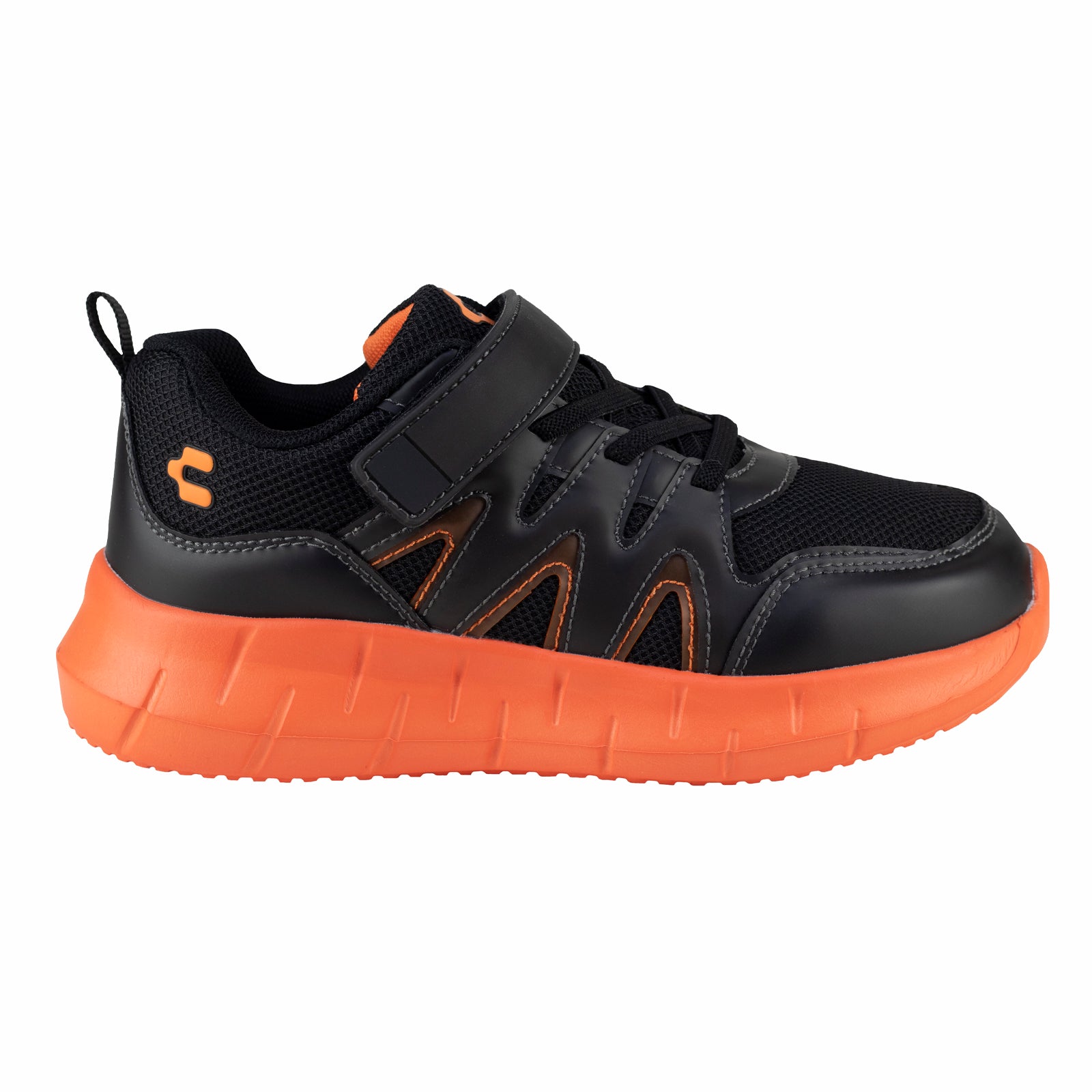 Tenis Con Luces Para Niño Charly 1098701 Negro Naranja