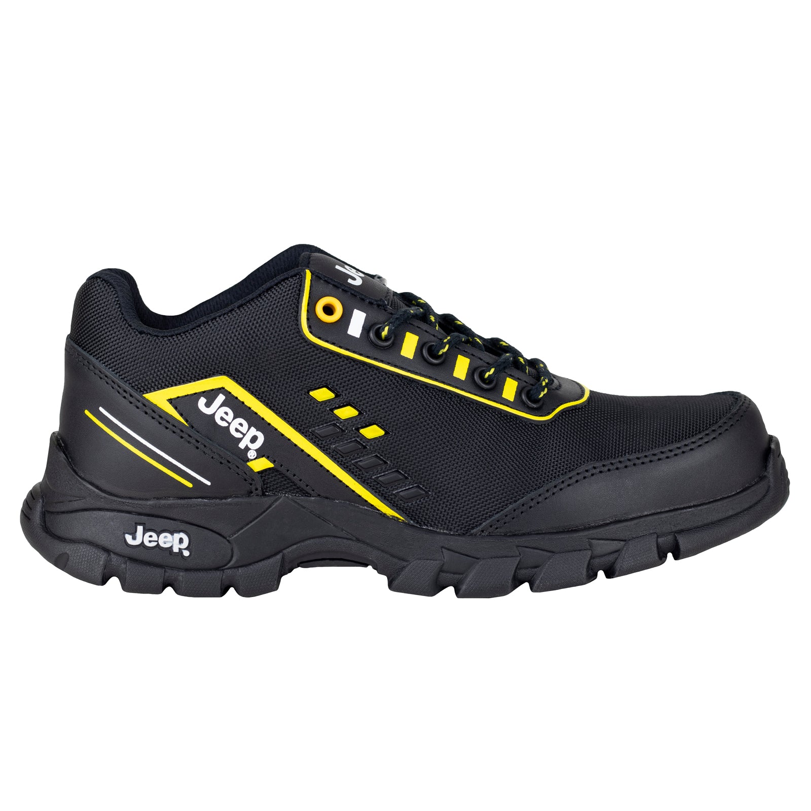 -Tenis Industrial Tipo II (PP) Caballero Jeep 18704 Negro Amarillo-