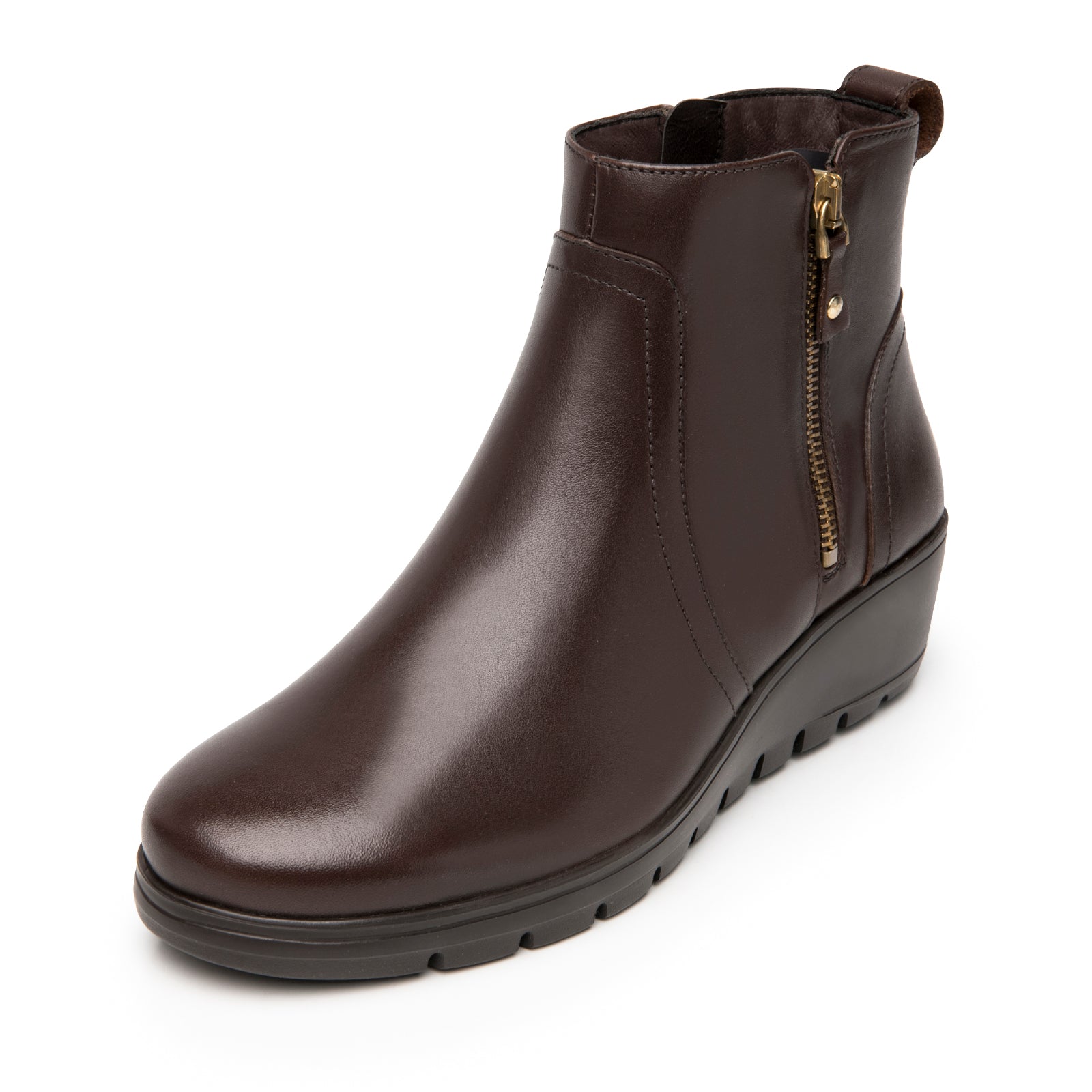 Botín Casual Tacón Cuña Para Dama Flexi 104827 Madera