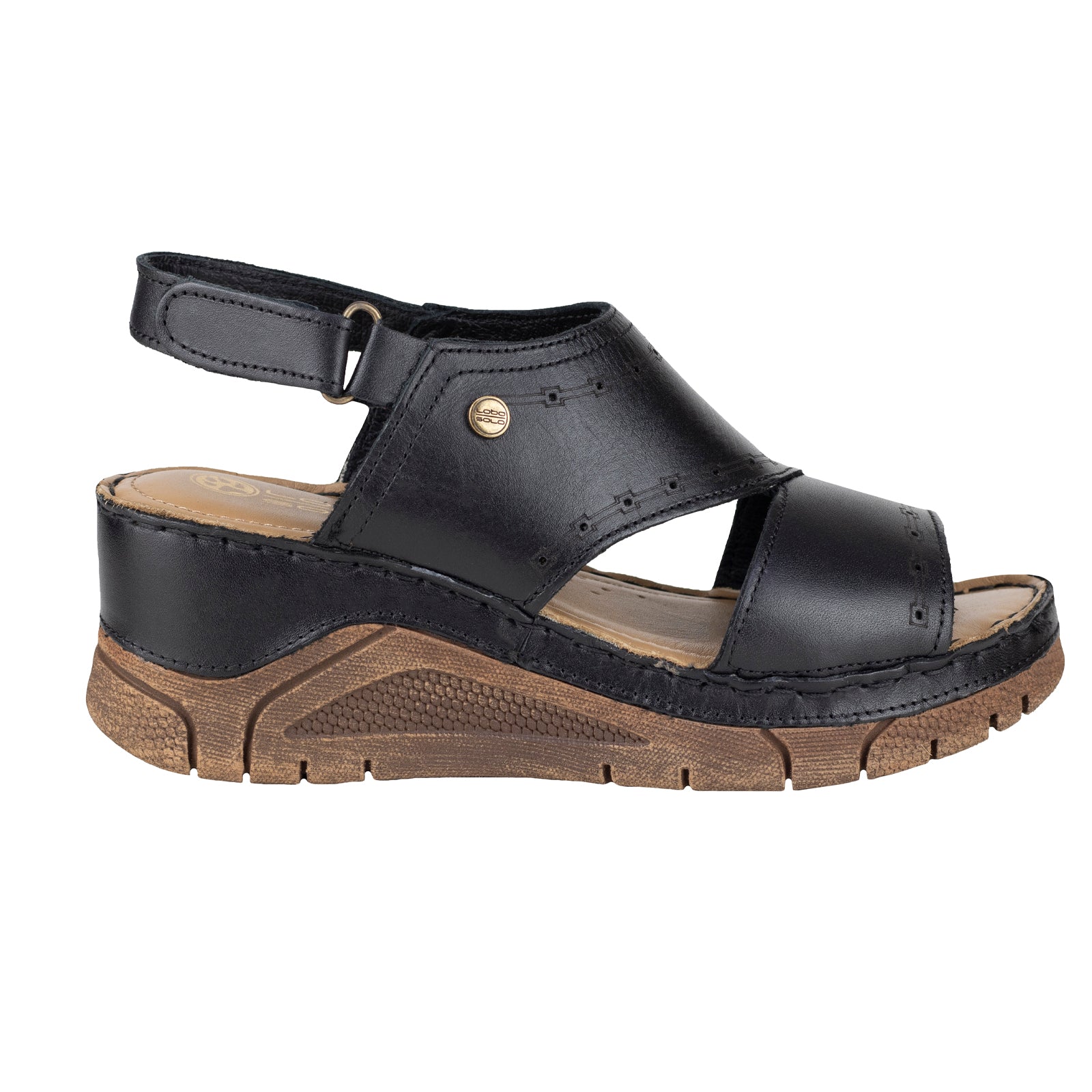 Sandalia Plataforma Confort Para Dama Lobo Solo 1381 Negro