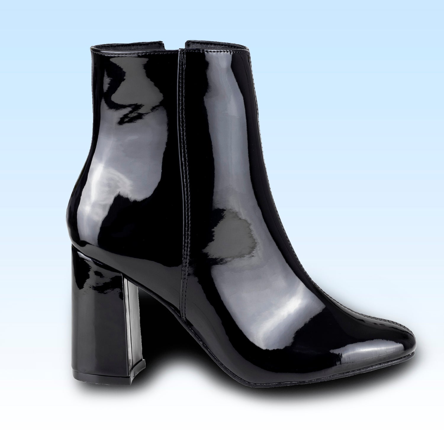 Botín Con Tacón Dama Lady Paulina Lotta 10504 Negro Charol