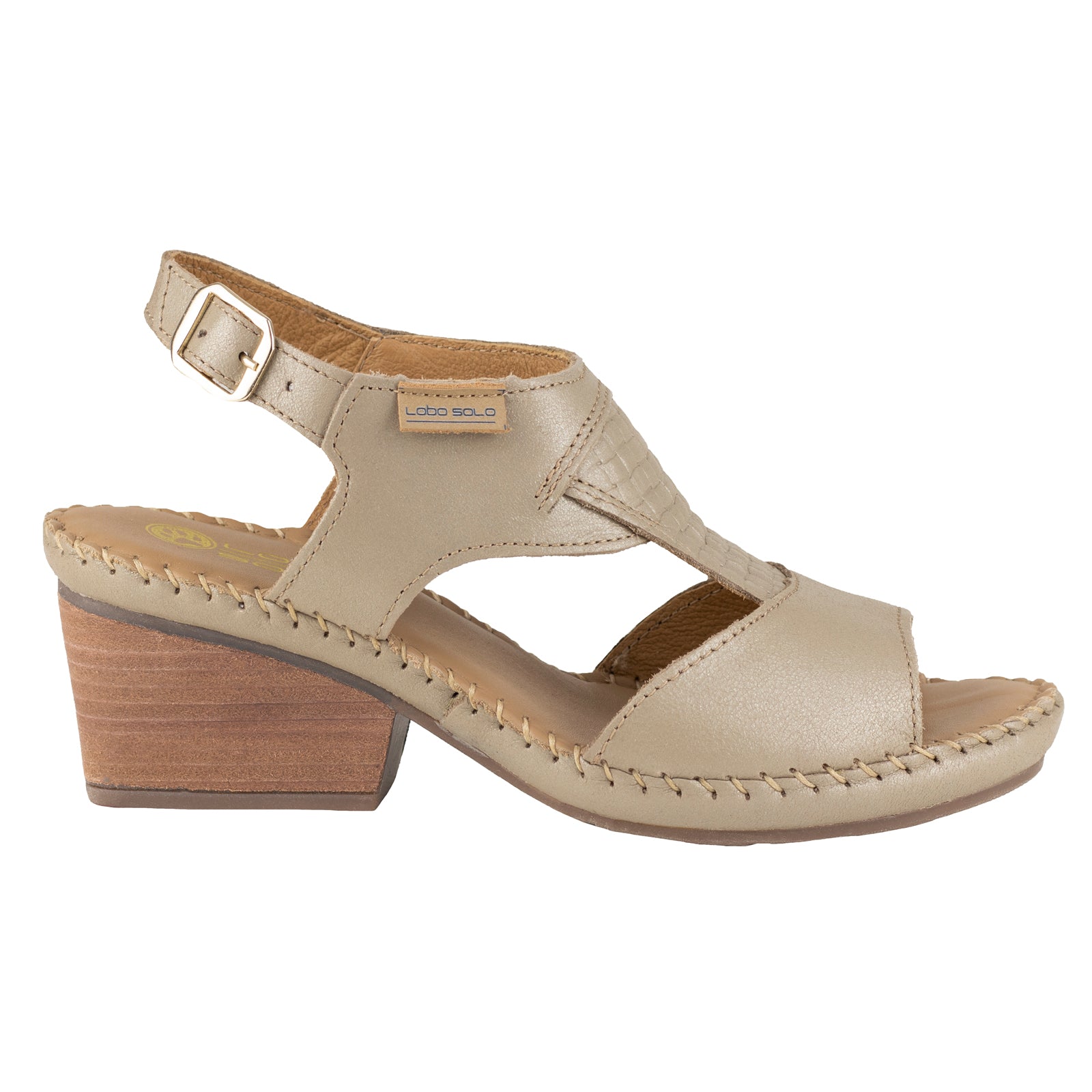 Sandalia Con Tacón Para Dama Lobo Solo 2241 Sand