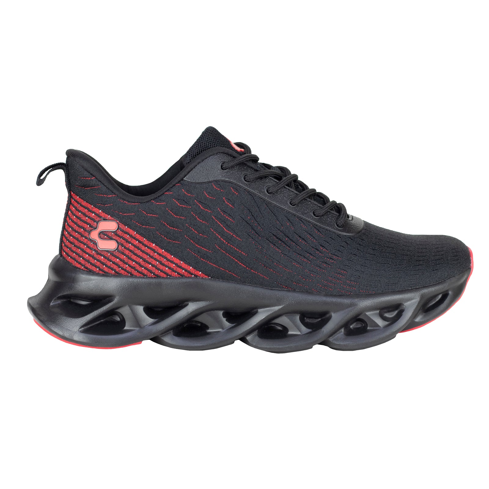 Tenis Running Para Caballero Charly 1029838 Negro Rojo