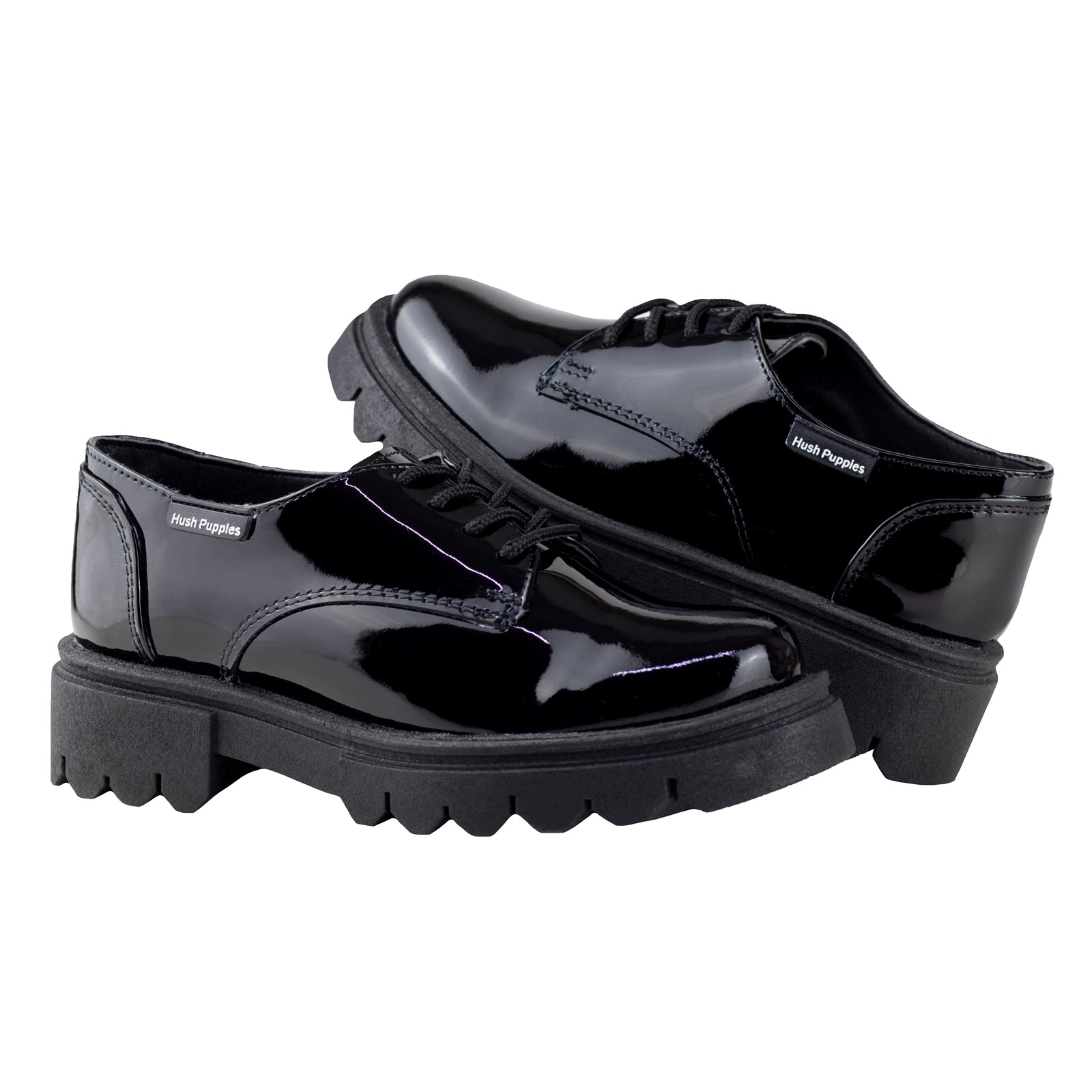Zapato Escolar Niña Hush Puppies 1293 Negro Charol