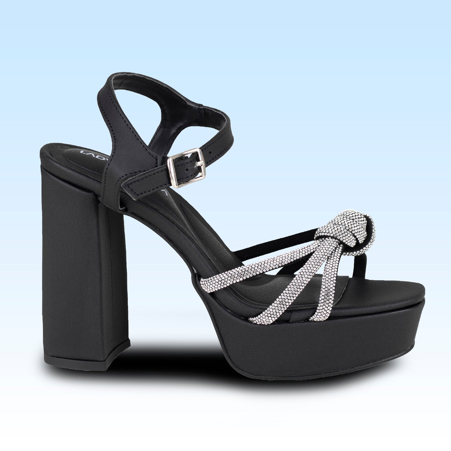 Sandalia Con Tacón Para Dama Lady Paulina 17343 Negro