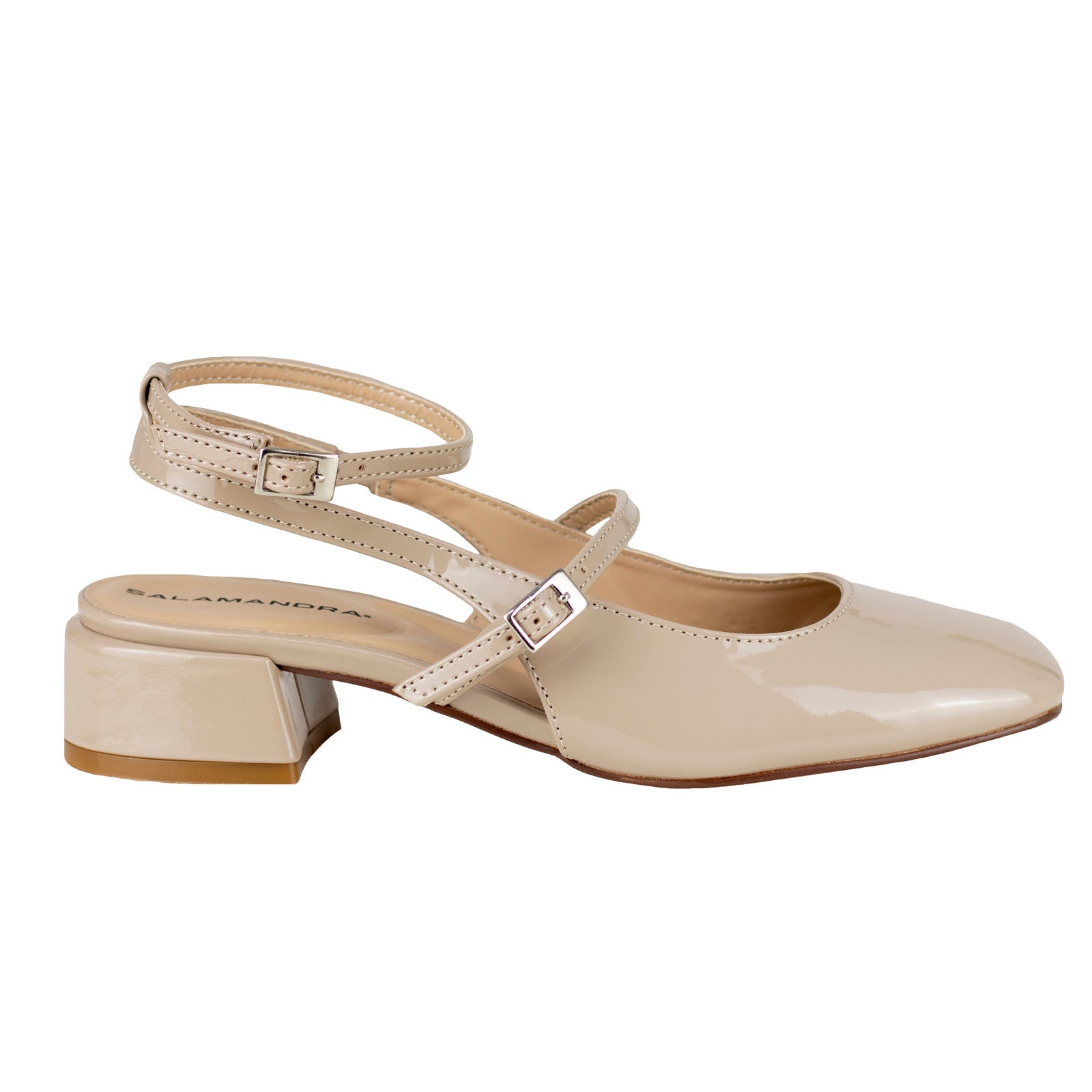 Sandalia Con Tacón Dama Salamandra 28401 Beige Charol