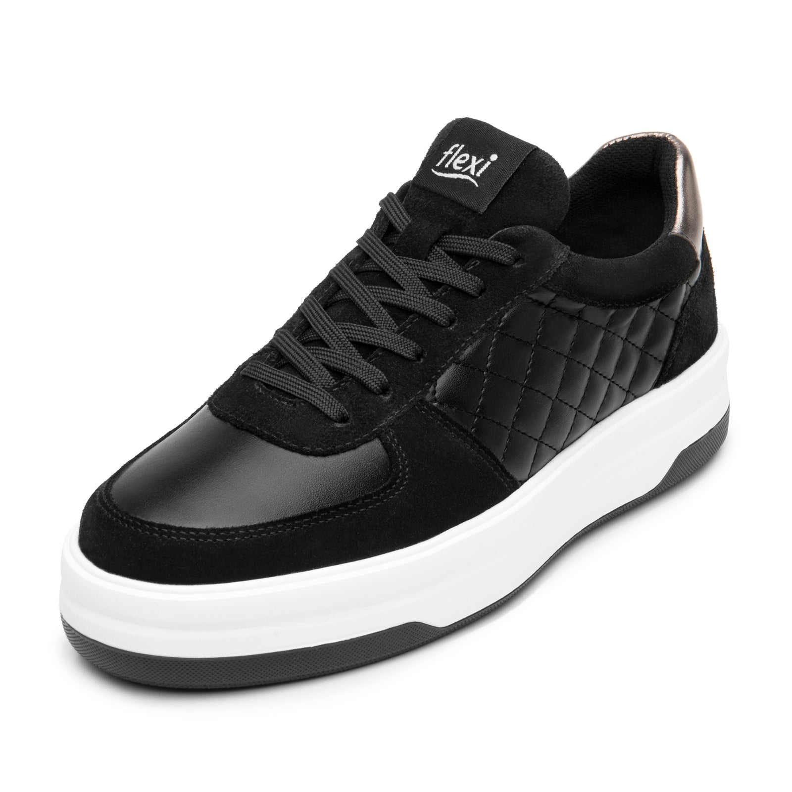 Tenis Confort Casual Plataforma 4.5 Para Dama Flexi 137403 Negro