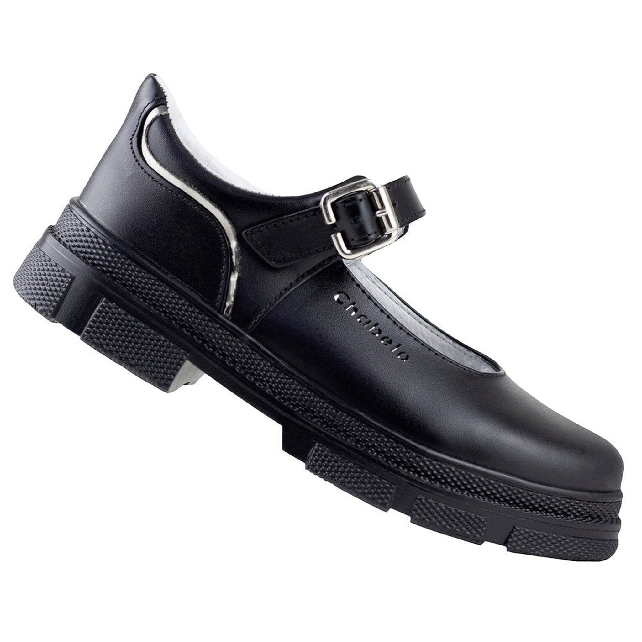 Zapato Escolar De Niña Chabelo Con Suela Alta 149-A Negro