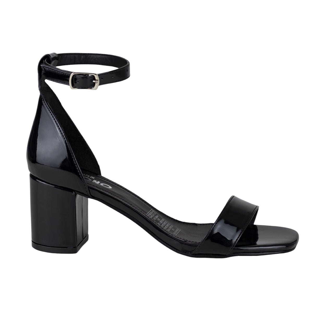 Sandalia de Tacón Dama Capa de Ozono 656401 Negro Charol