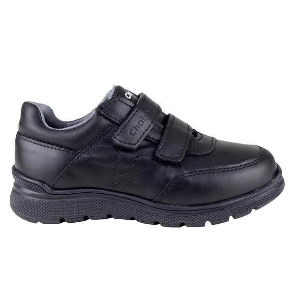 Zapato Escolar Chabelo Niño Velcro C24-A Piel Negro 21.5-26