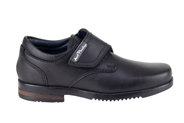 Zapato Escolar Para Niño Azul Plumbago 00802 Piel Negro