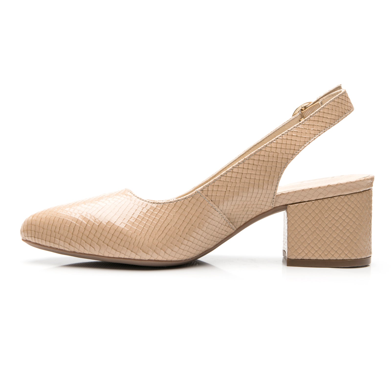 Zapatilla de Punta Tacón Medio Para Mujer Flexi 137503 Beige