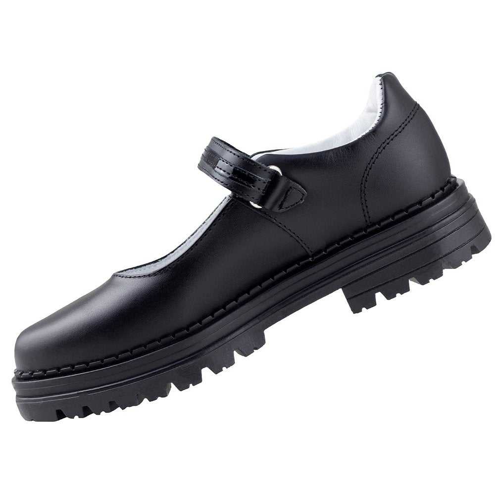 Zapato Escolar Niña Chabelo 226-A Negro Piel Suela Gruesa
