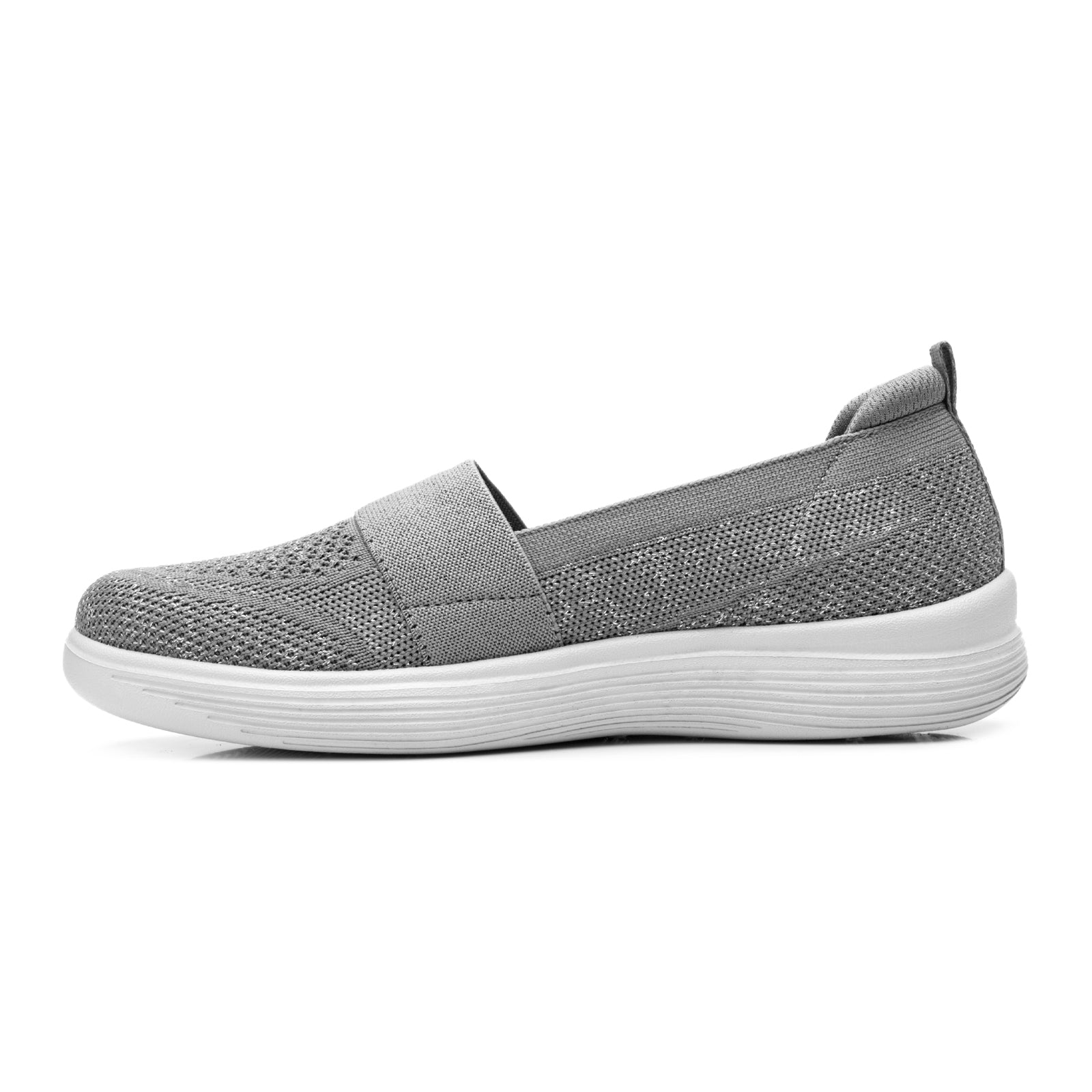Tenis Sneaker Tejido Slip On Para Dama Flexi 104932 Gris