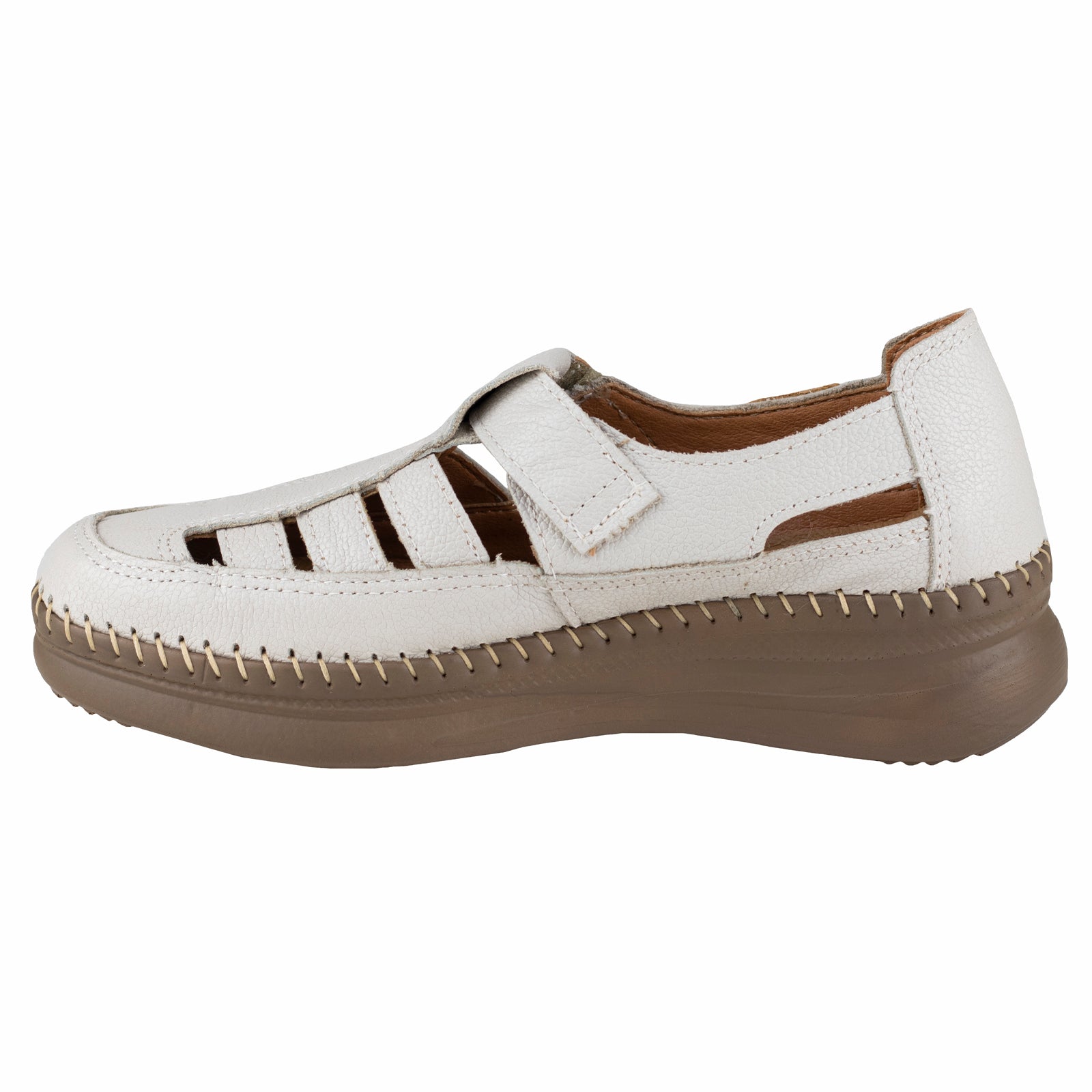 Sandalia Casual Para Dama Lobo Solo 4988 Marfil
