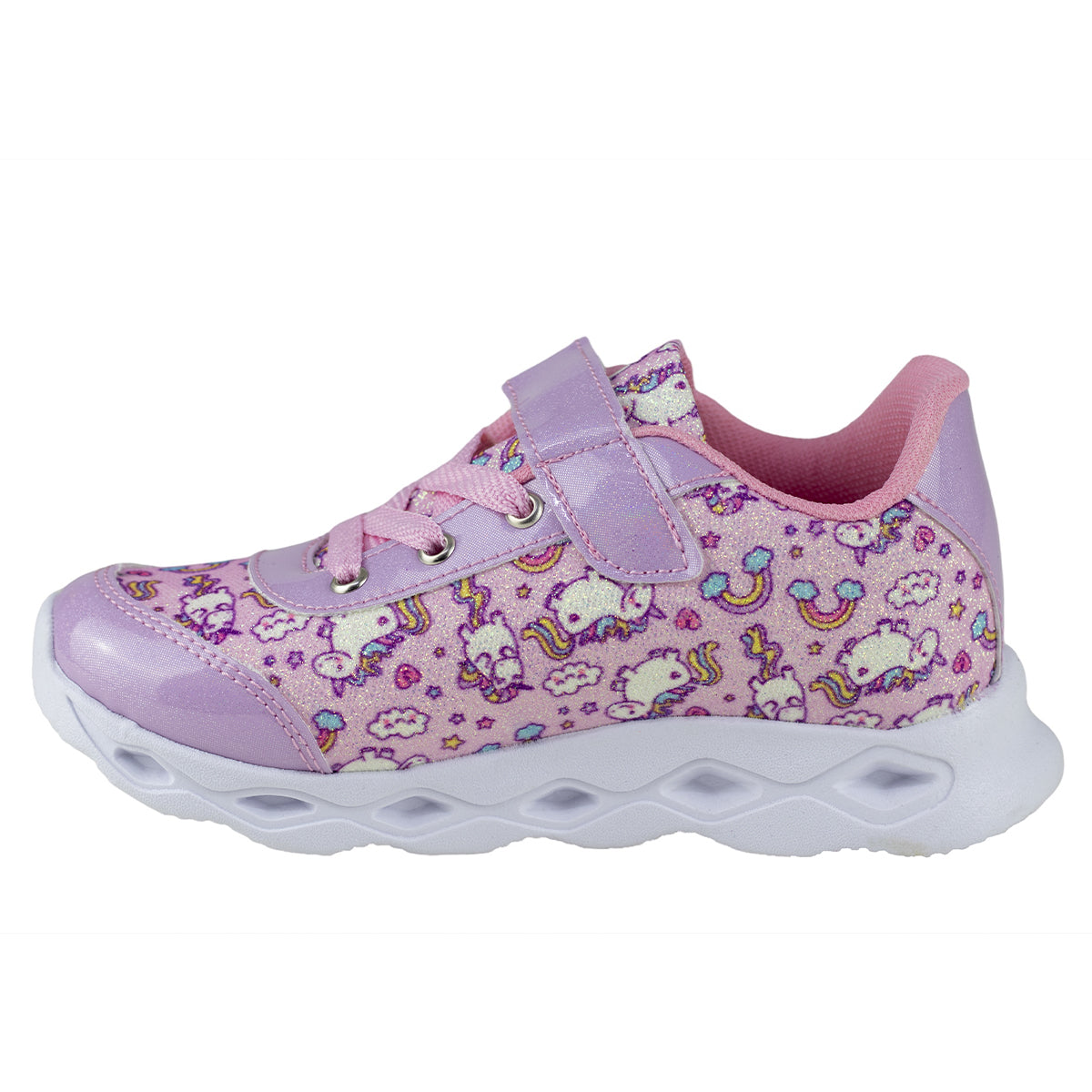 Tenis Con Luces Niña Kids Shoes 202-1 Lila Unicornio