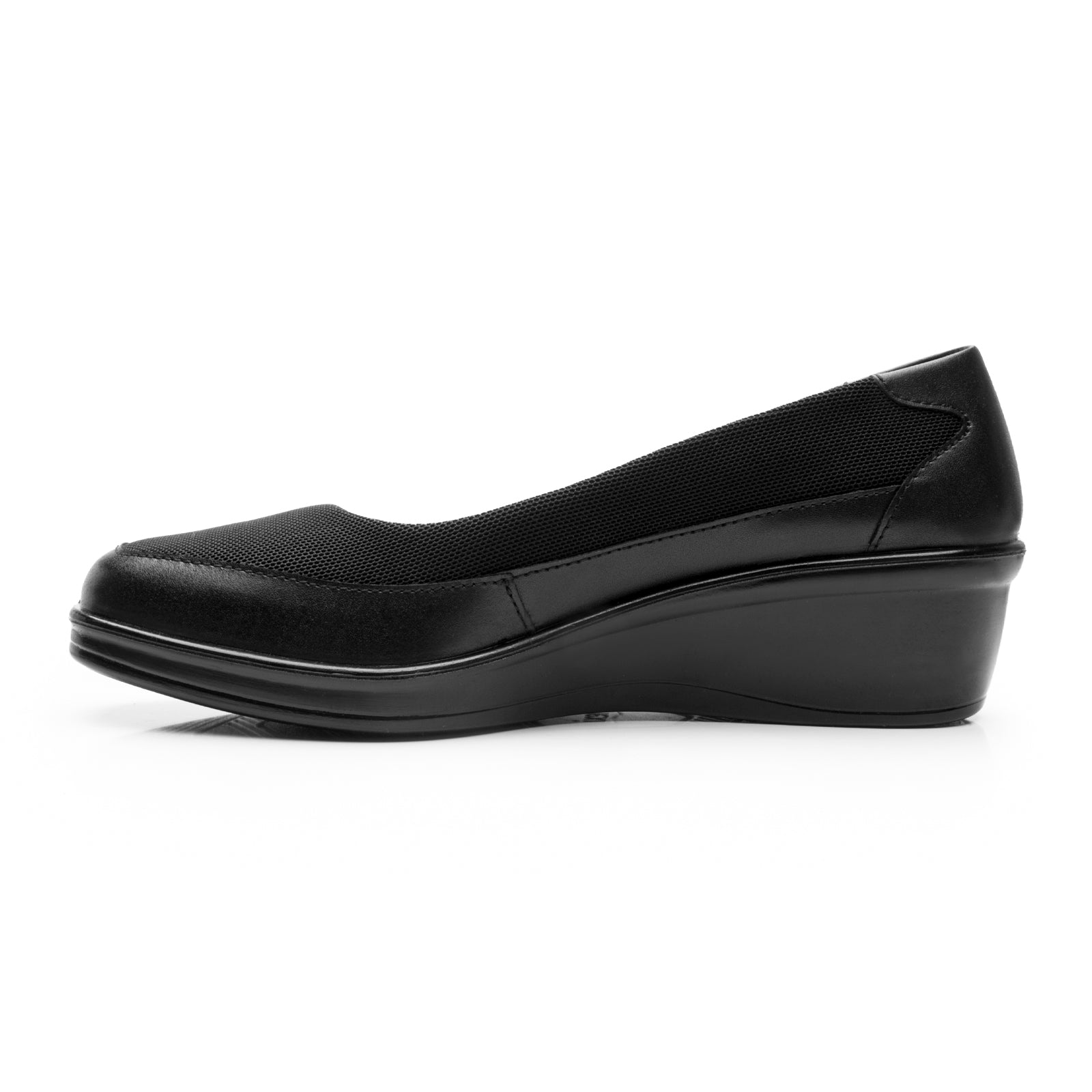 Zapato Balerina Tacón Cuña Para Dama Flexi 136702 Negro