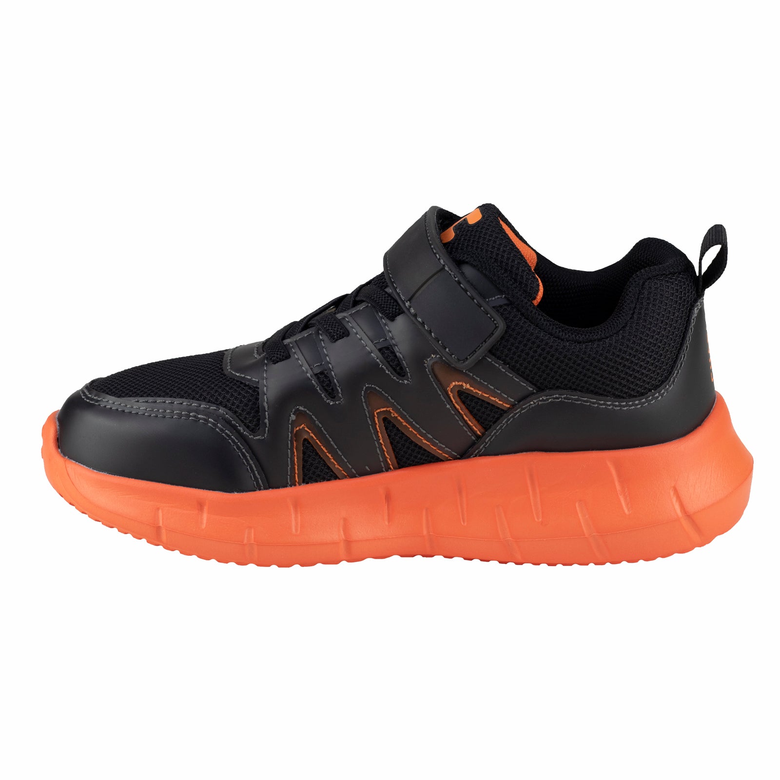 Tenis Con Luces Para Niño Charly 1098701 Negro Naranja
