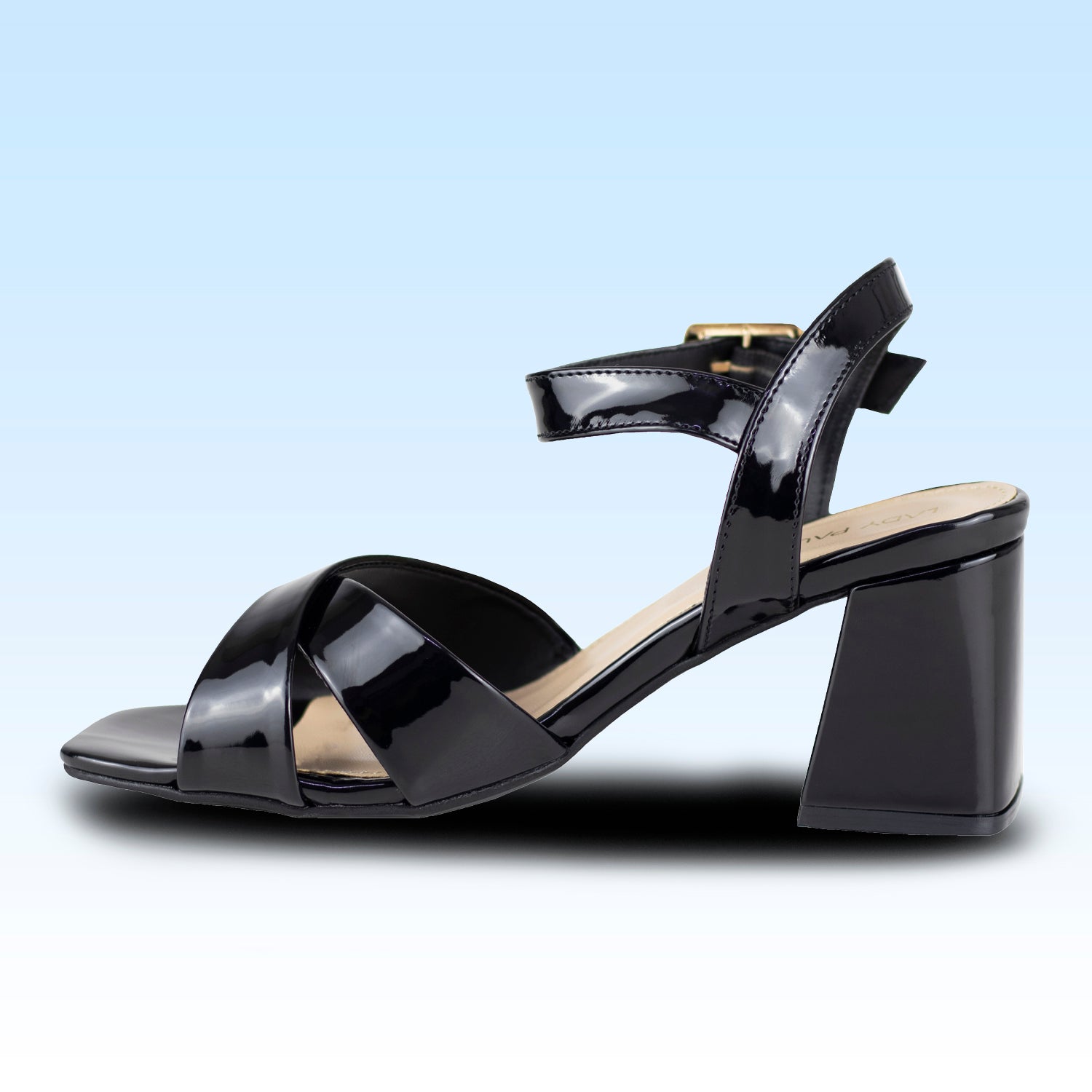 Sandalia De Tacón Dama Lady Paulina Cadiz 24322 Charol Negro