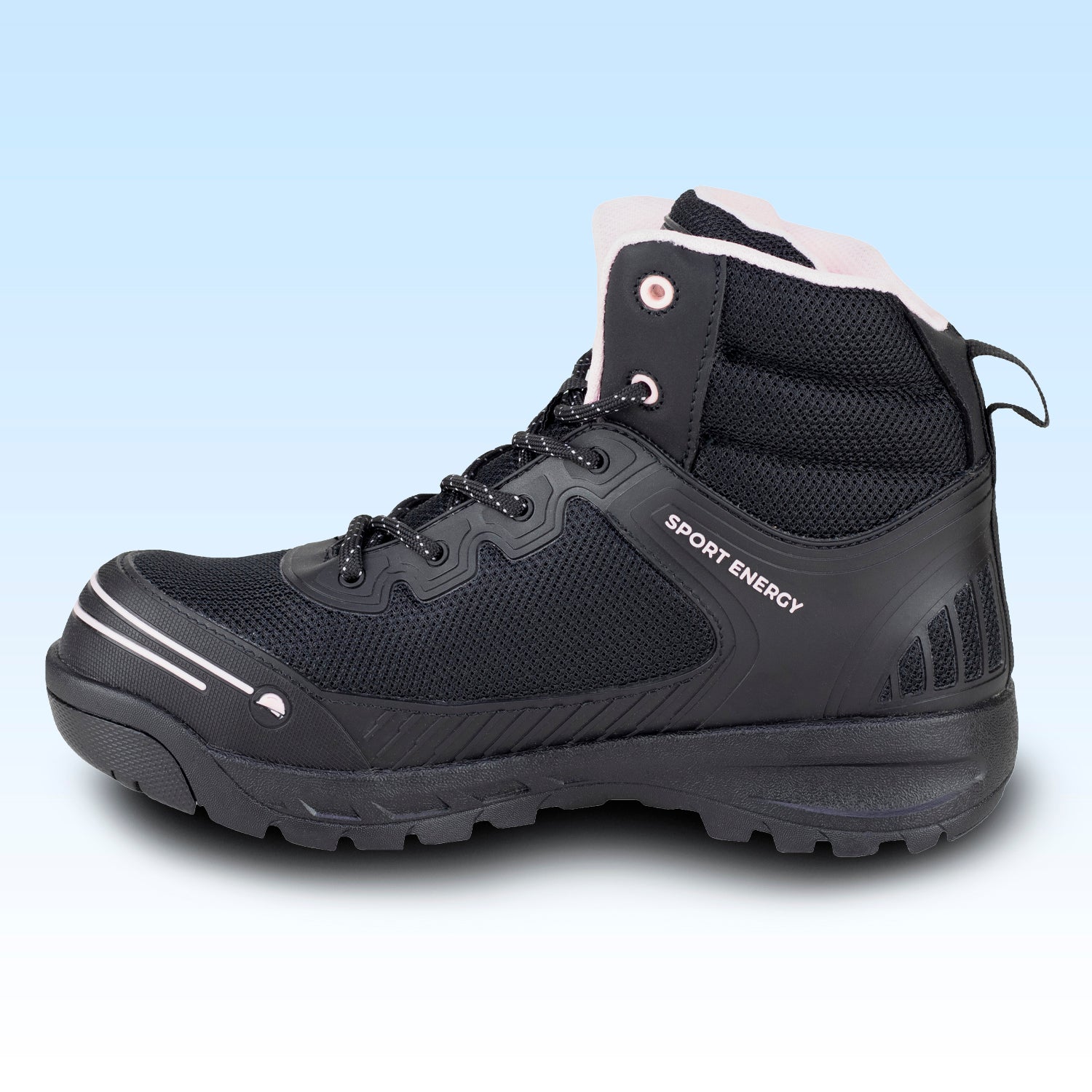 Bota Industrial Casquillo Poliamida Para Dama New Ram 9619DA Negro Rosa