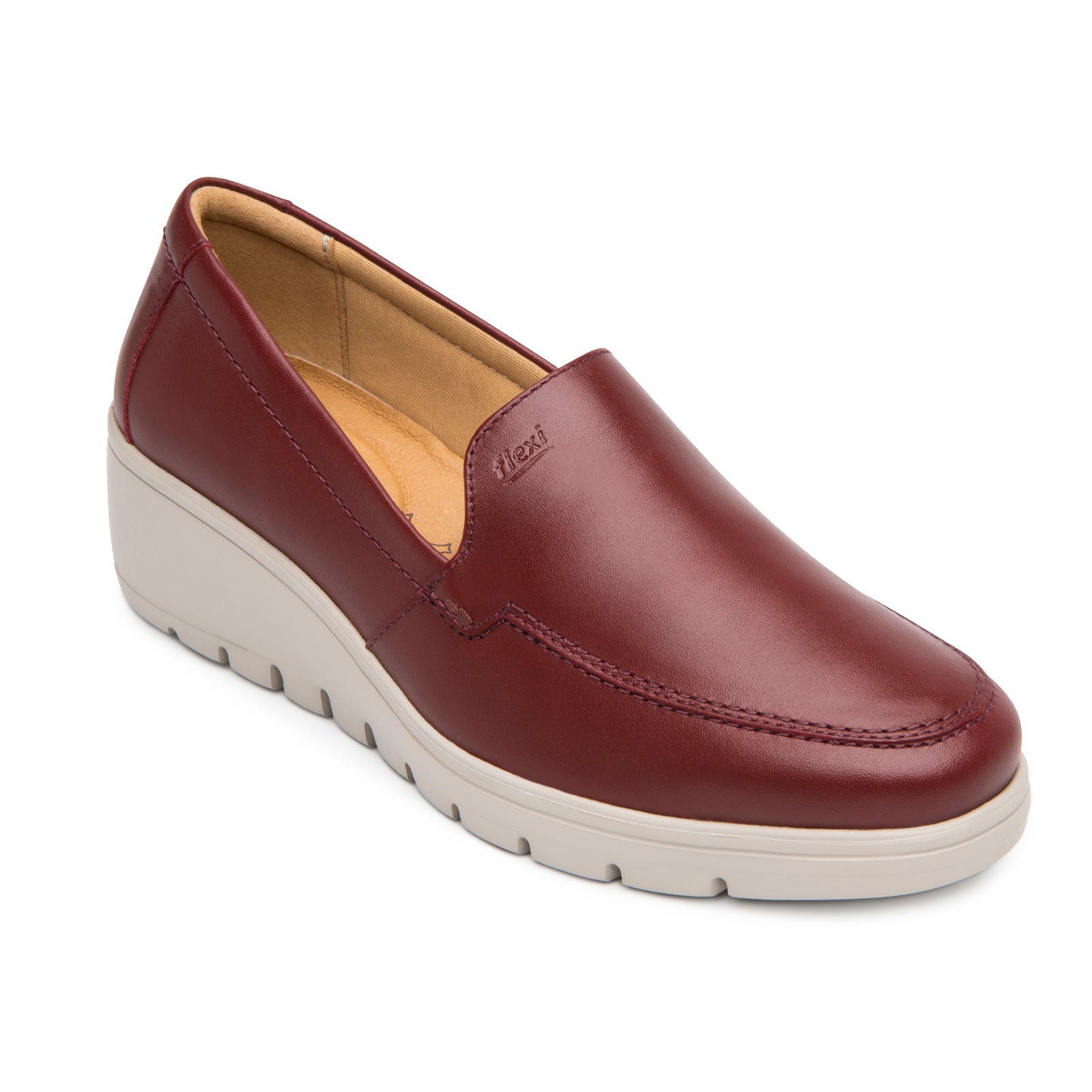 Loafer Con Plataforma Para Dama Flexi Cataleya 104806 Cherry