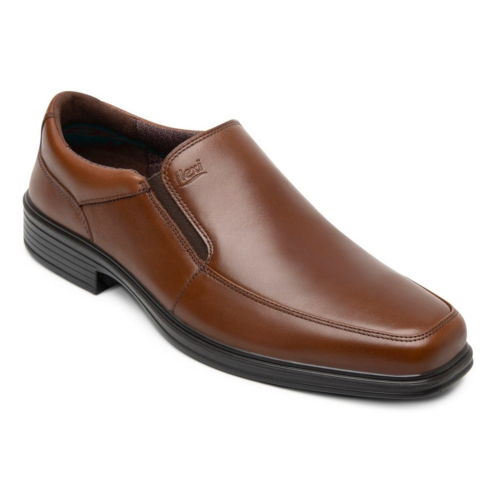 Mocasines Semi Vestir Hombre Flexi 406409 Marrón Shock Point