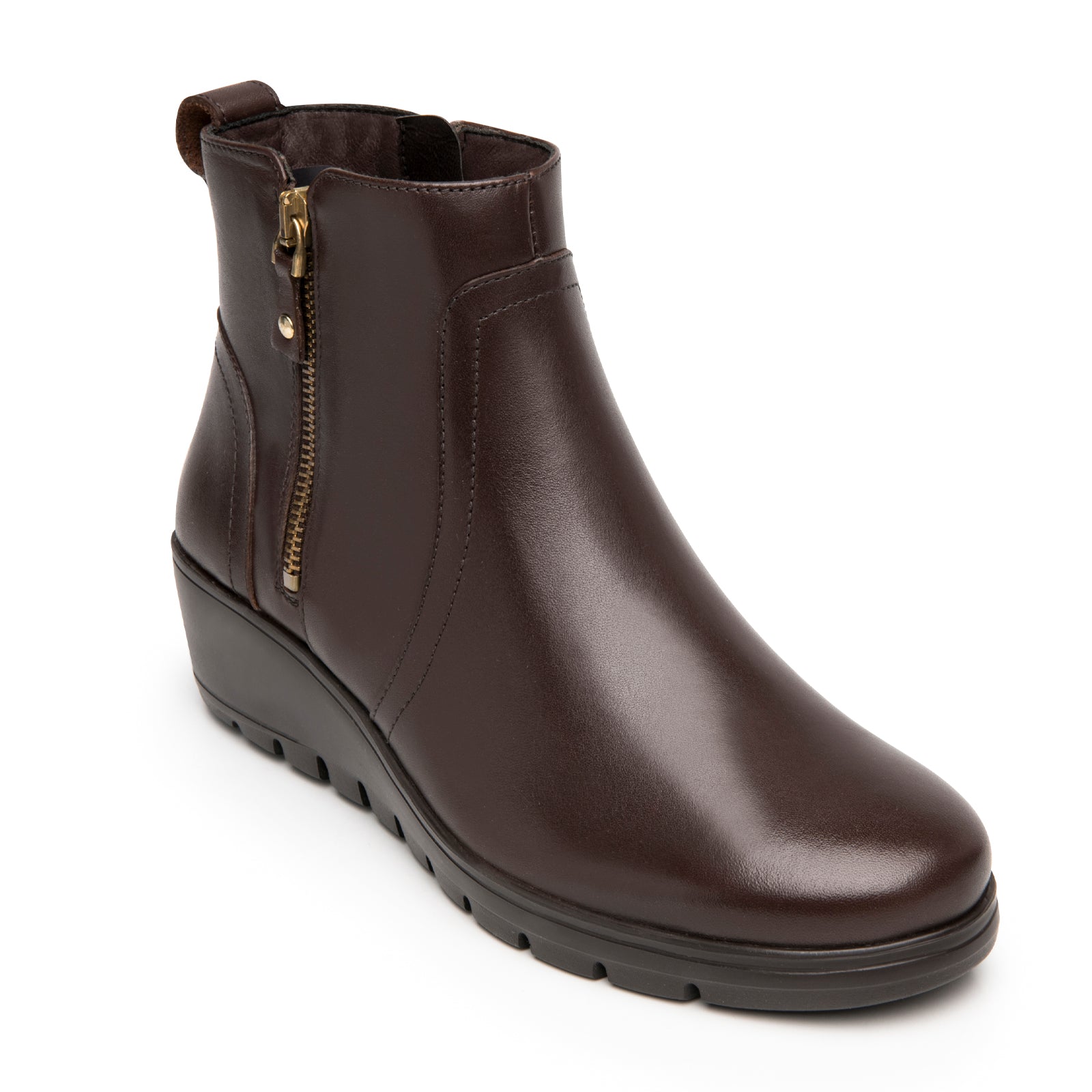 Botín Casual Tacón Cuña Para Dama Flexi 104827 Madera