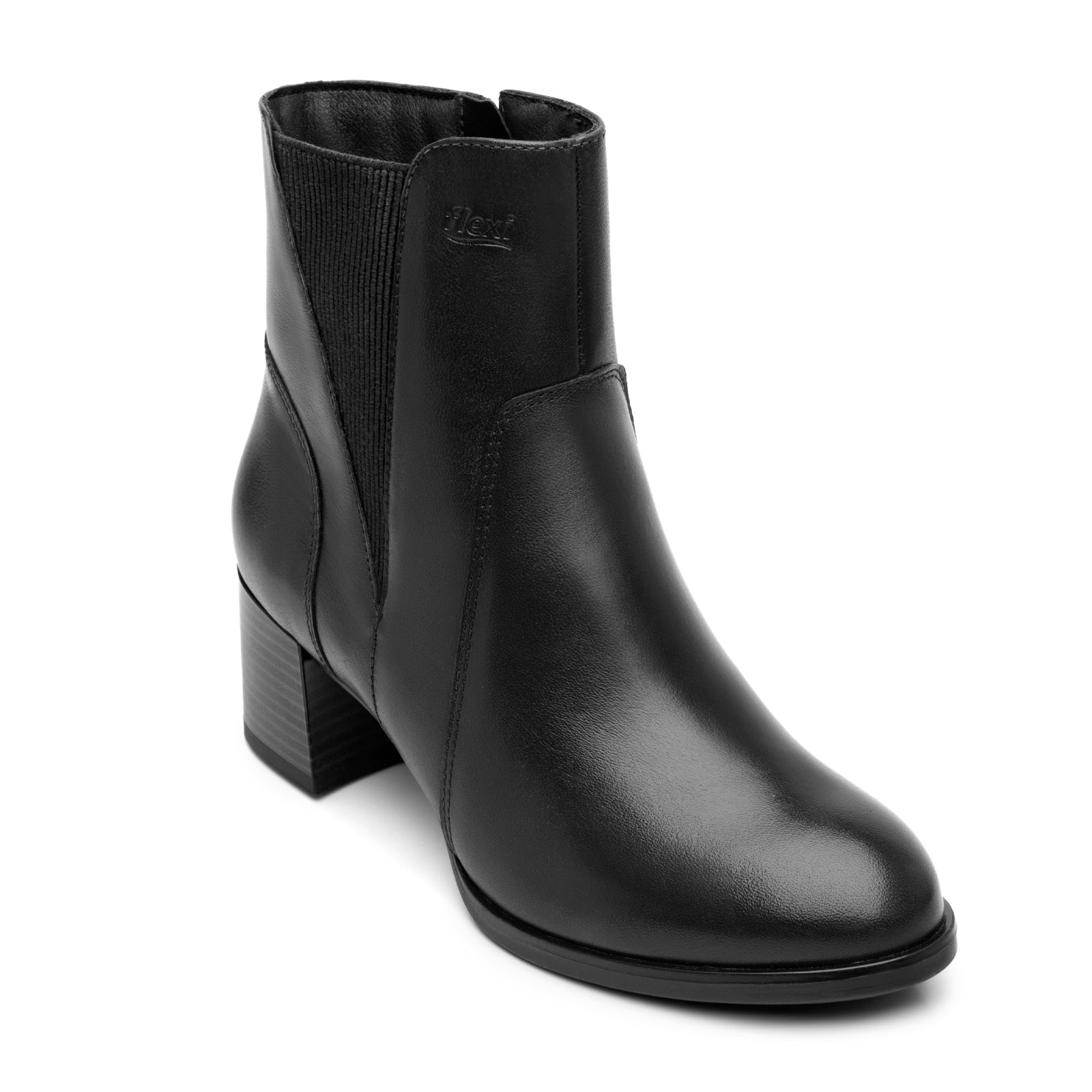 Botín de Tacón Bajo Casual Para Dama Flexi 137304 Negro