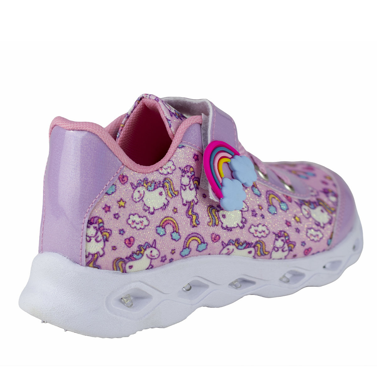Tenis Con Luces Niña Kids Shoes 202-1 Lila Unicornio