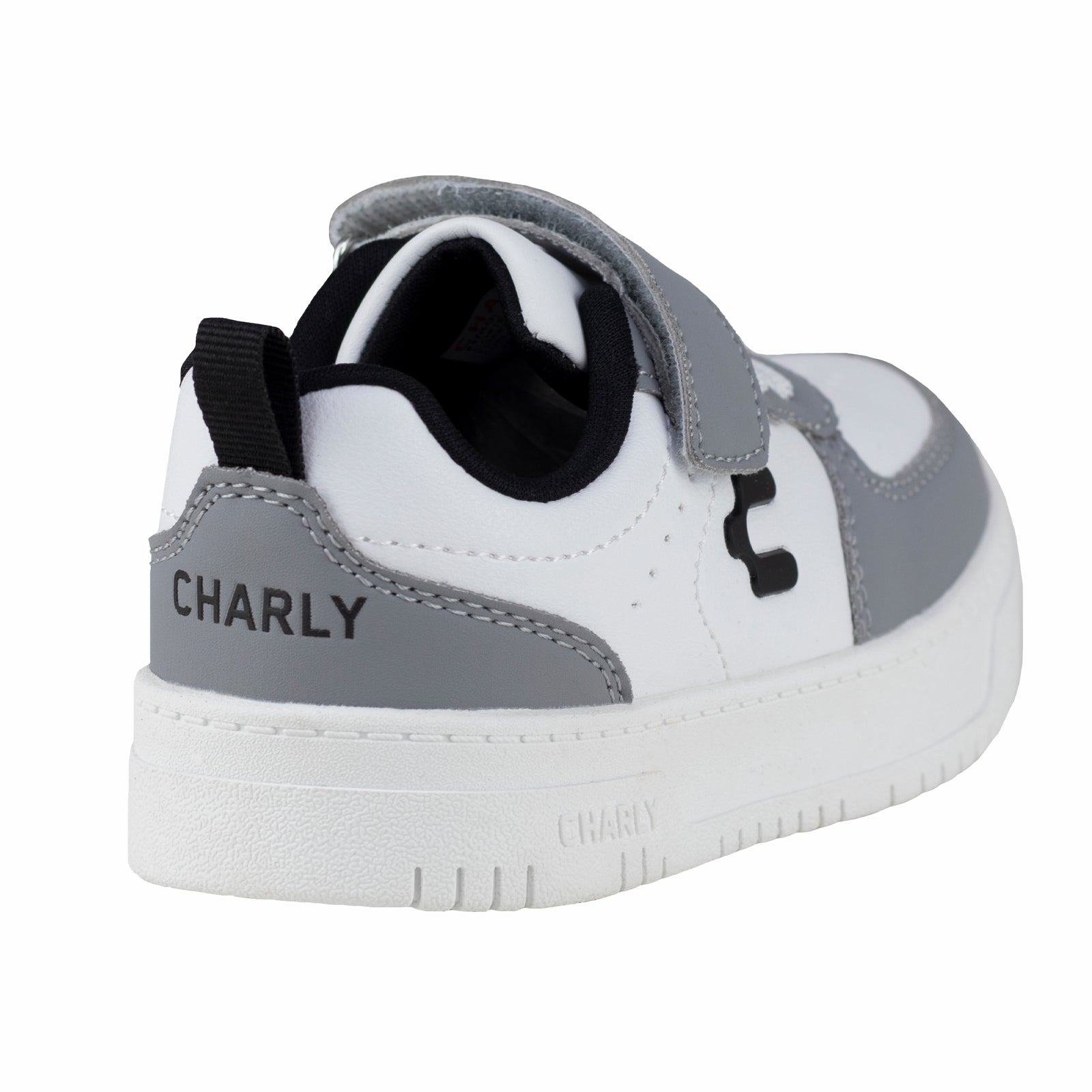 Tenis Choclo Casual Para niño Charly 1065383 Blanco Gris