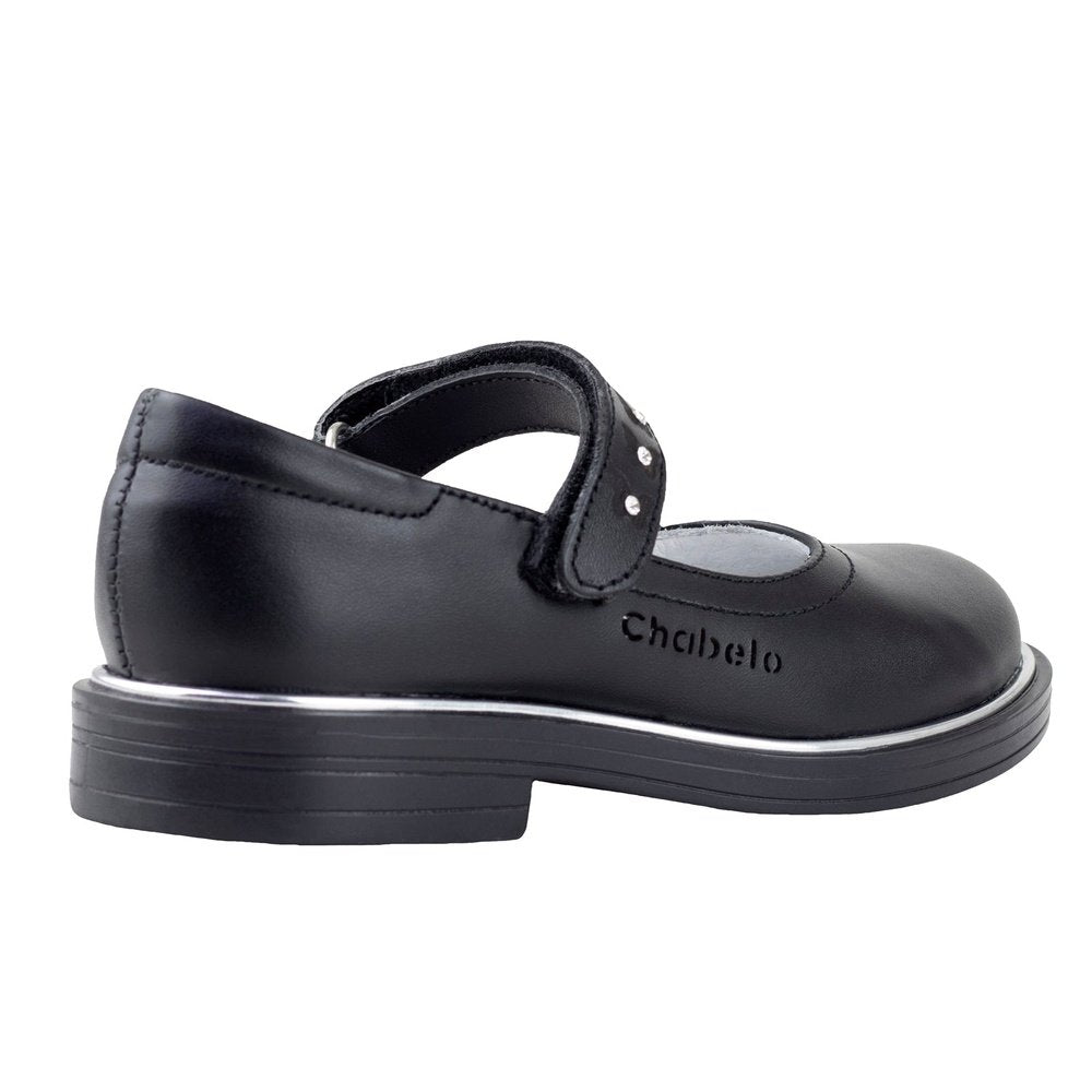 Zapato Escolar Para Niñas Comodos Chabelo Piel C156-A Negro