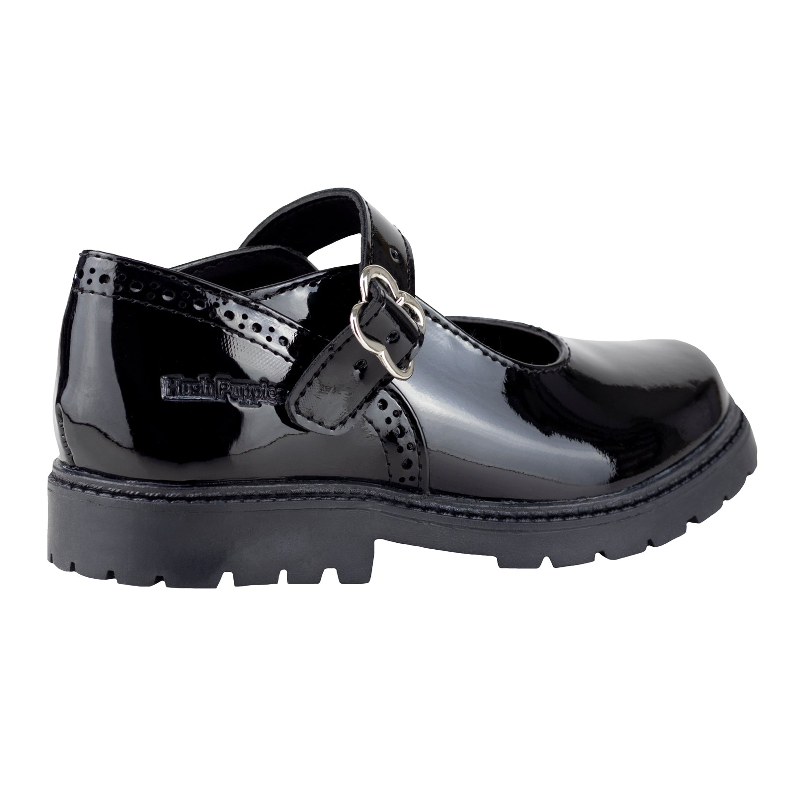 Zapato Escolar Niña Hush Puppies 1499 Negro Charol