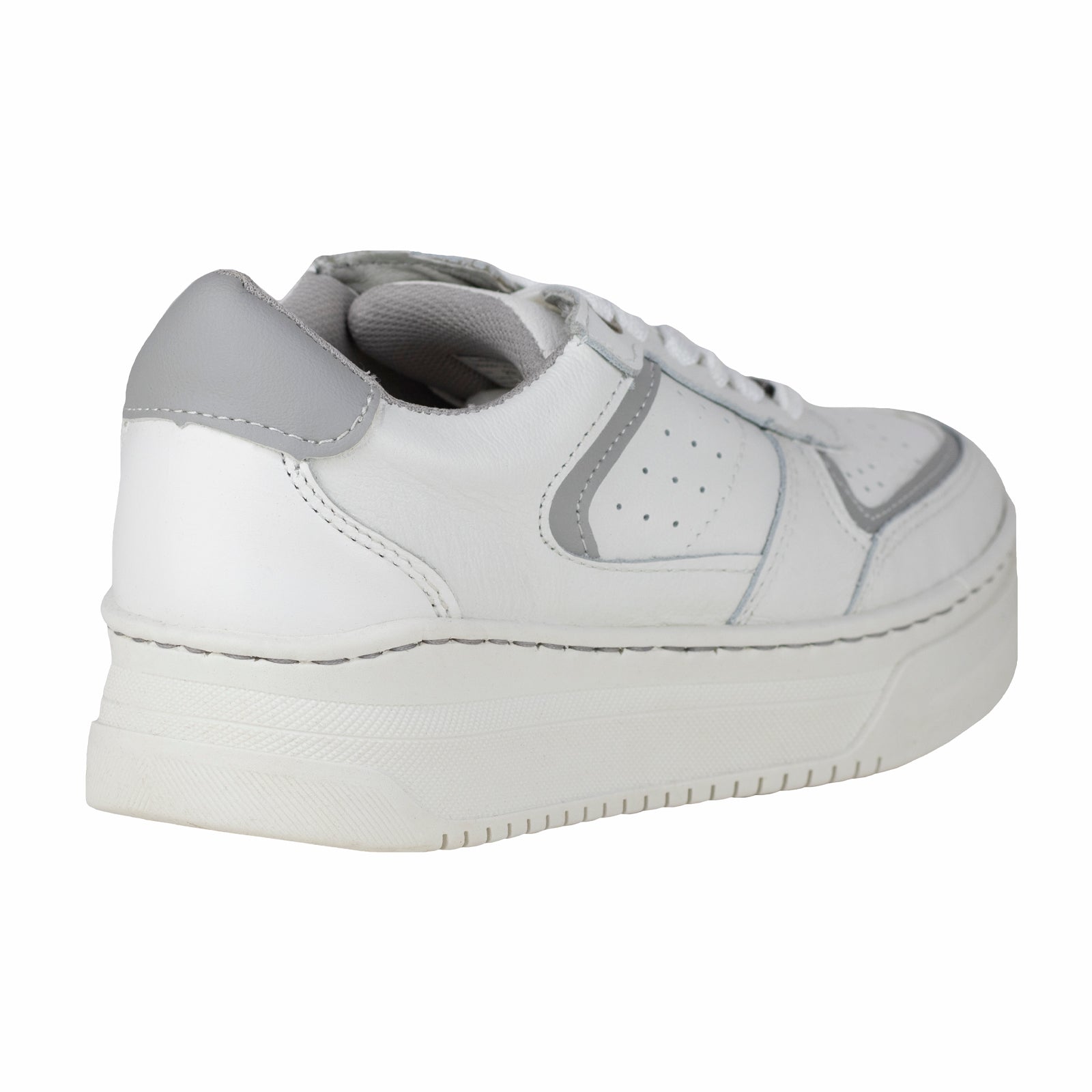 Tenis Tejido Suela Gruesa Casual Para Dama Lobo Solo 5766DA Blanco