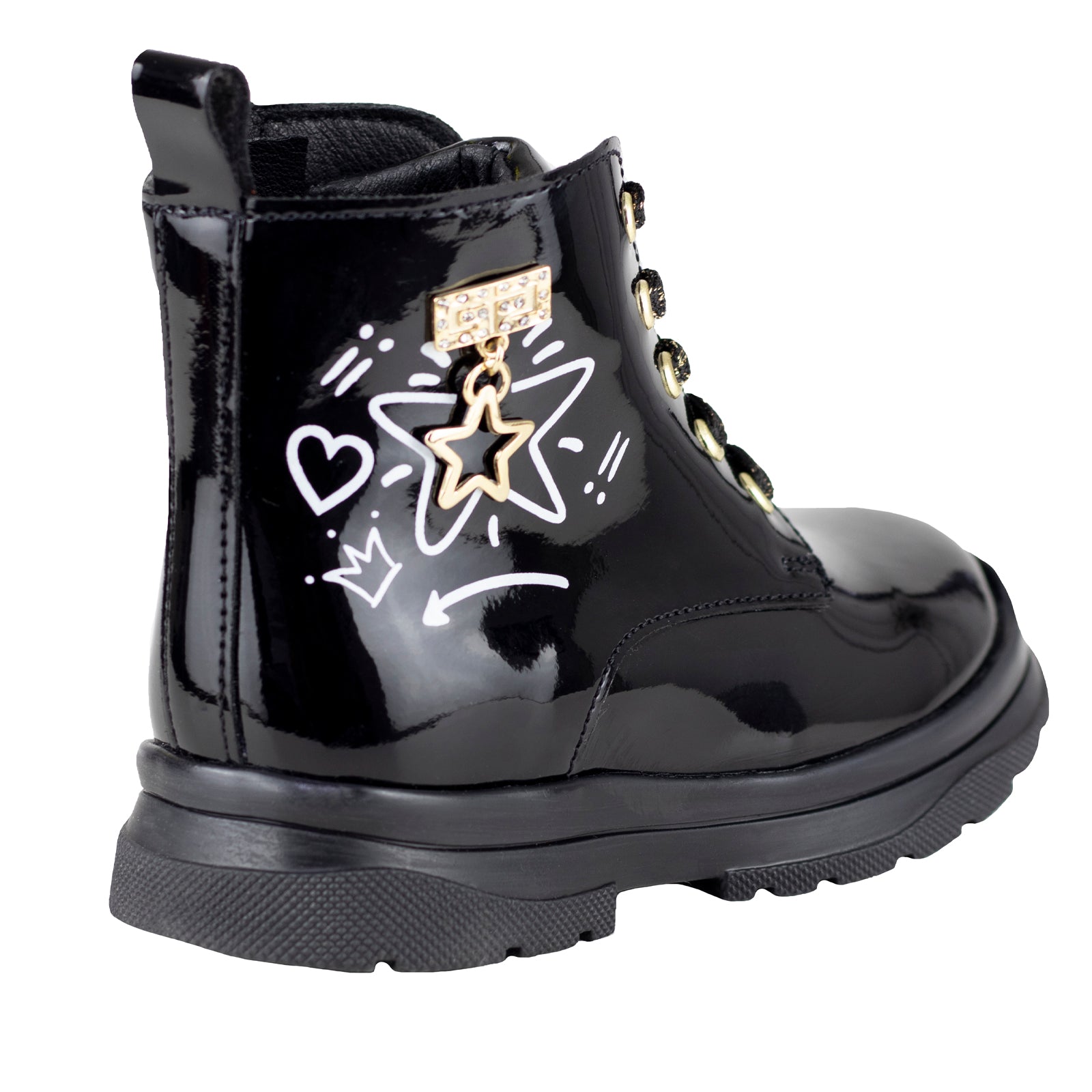 Bota Urbana Karsten Niña 50001-2B Negro Charol 15-21